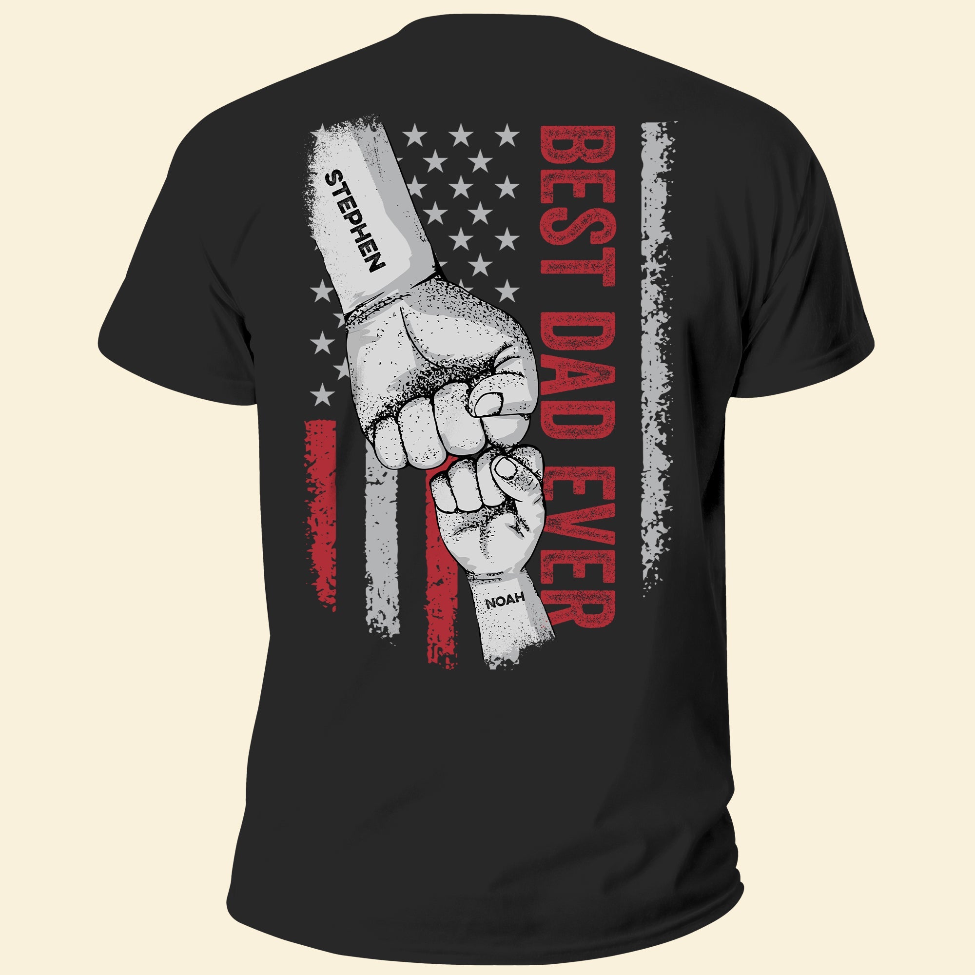 Best Dad Ever - Personalized Back Printed Shirt Father's Day