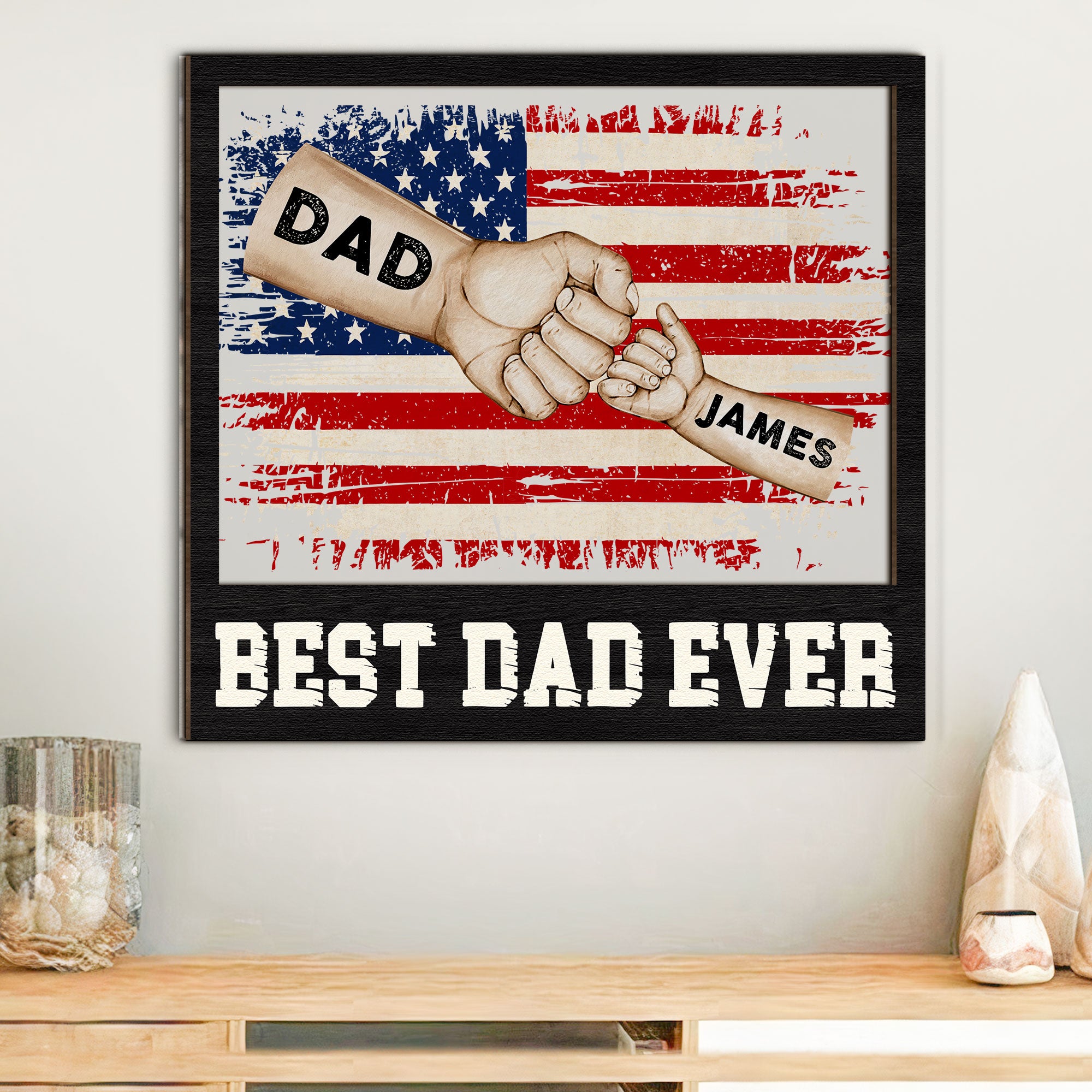 Best Dad Ever - Personalized Wood And Acrylic Wall Art