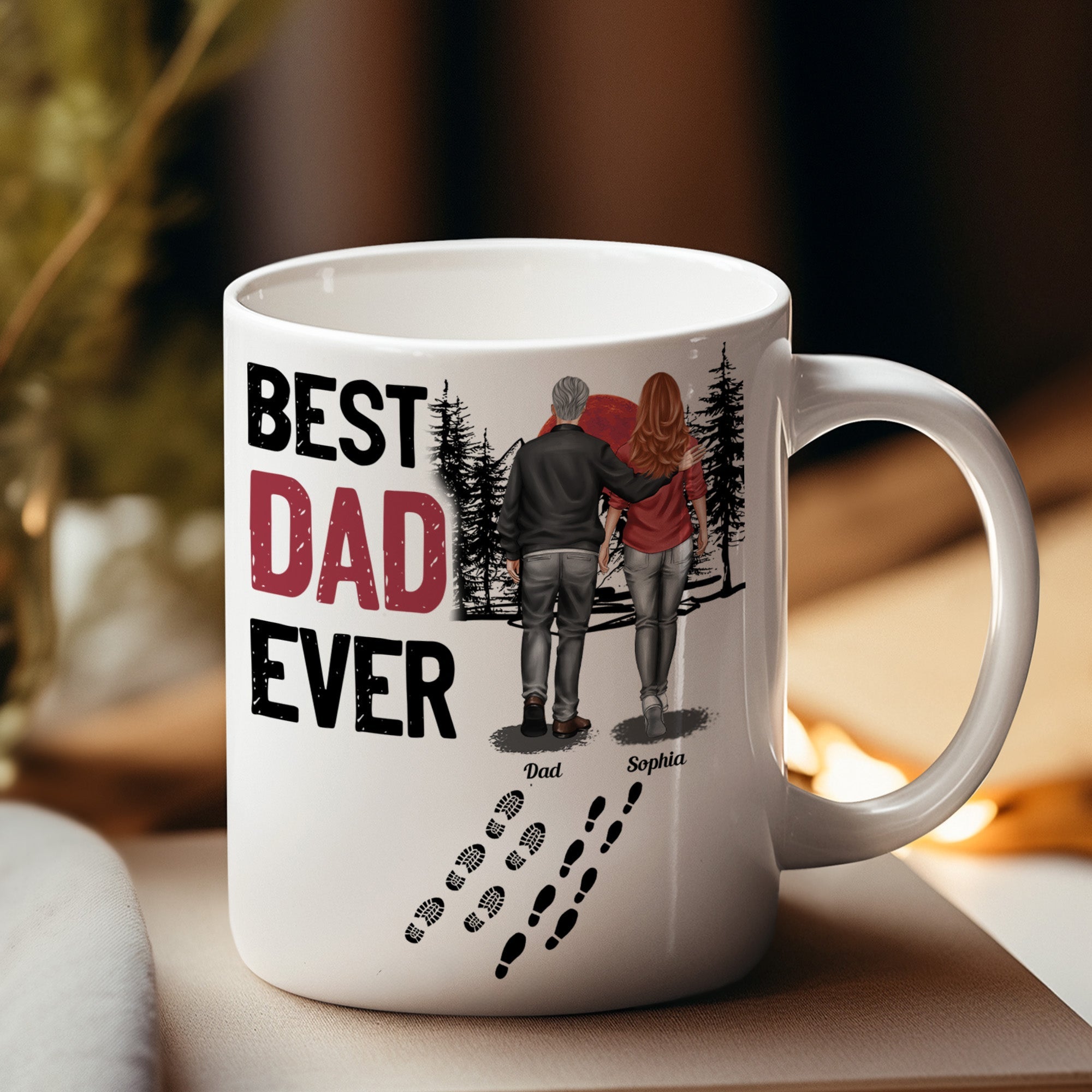 Best Dad Ever - Vintage Dad And Daughter, Son - New Version - Personalized Mug
