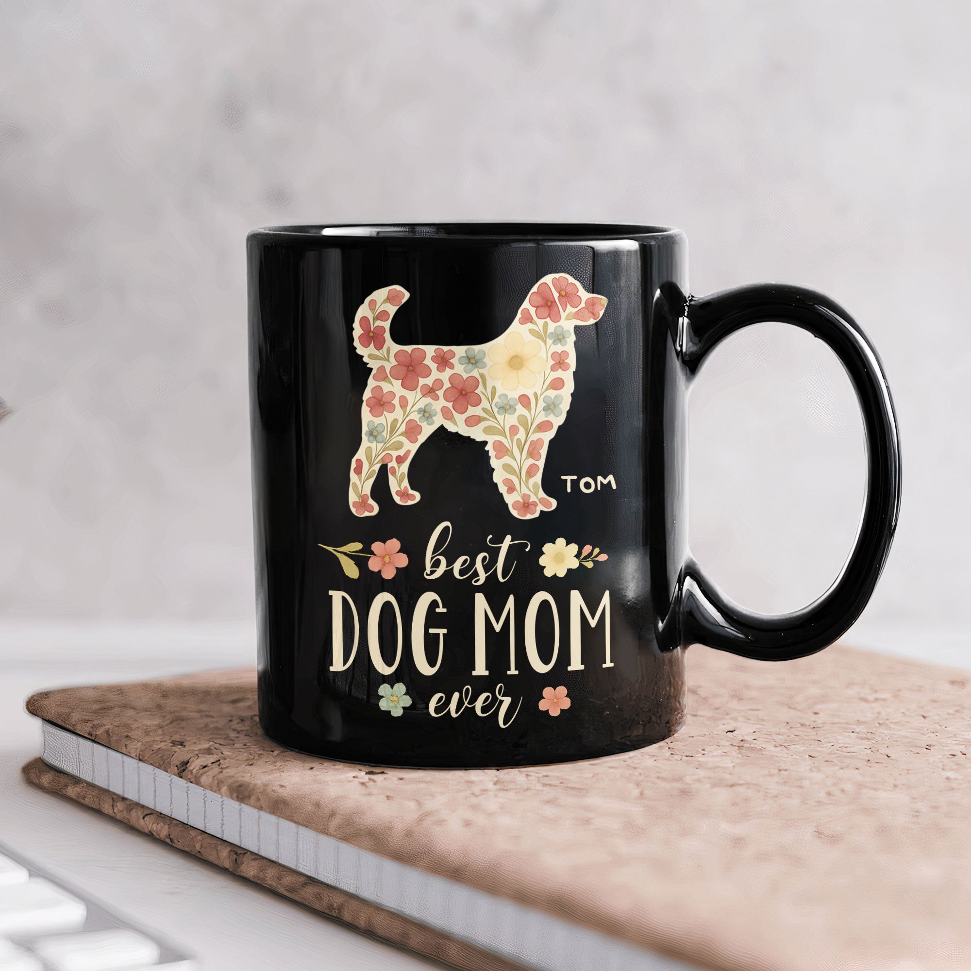 Best Dog Mom Ever Floral - Personalized Mug