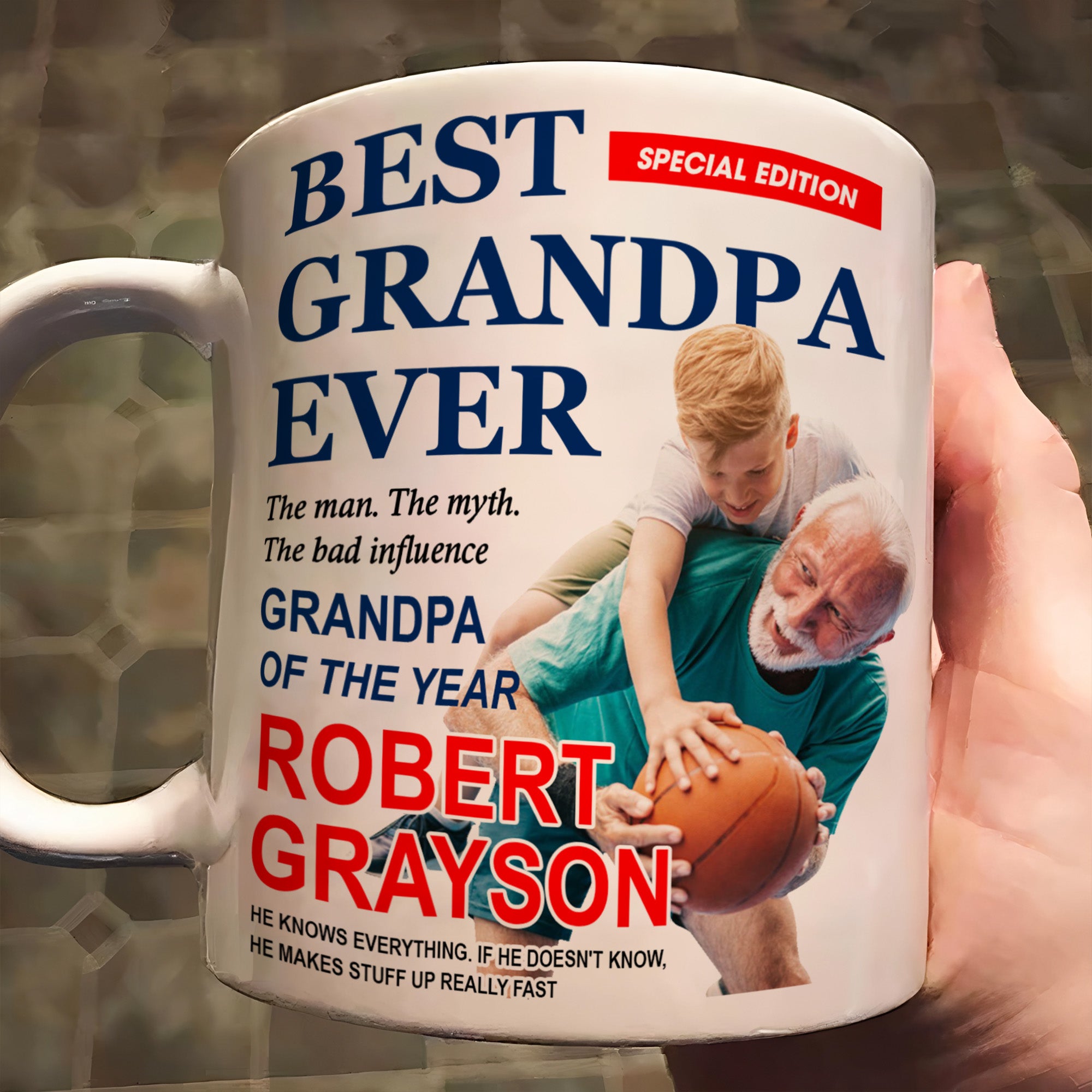 Best Grandpa Ever Special Edition - Personalized Photo Mug