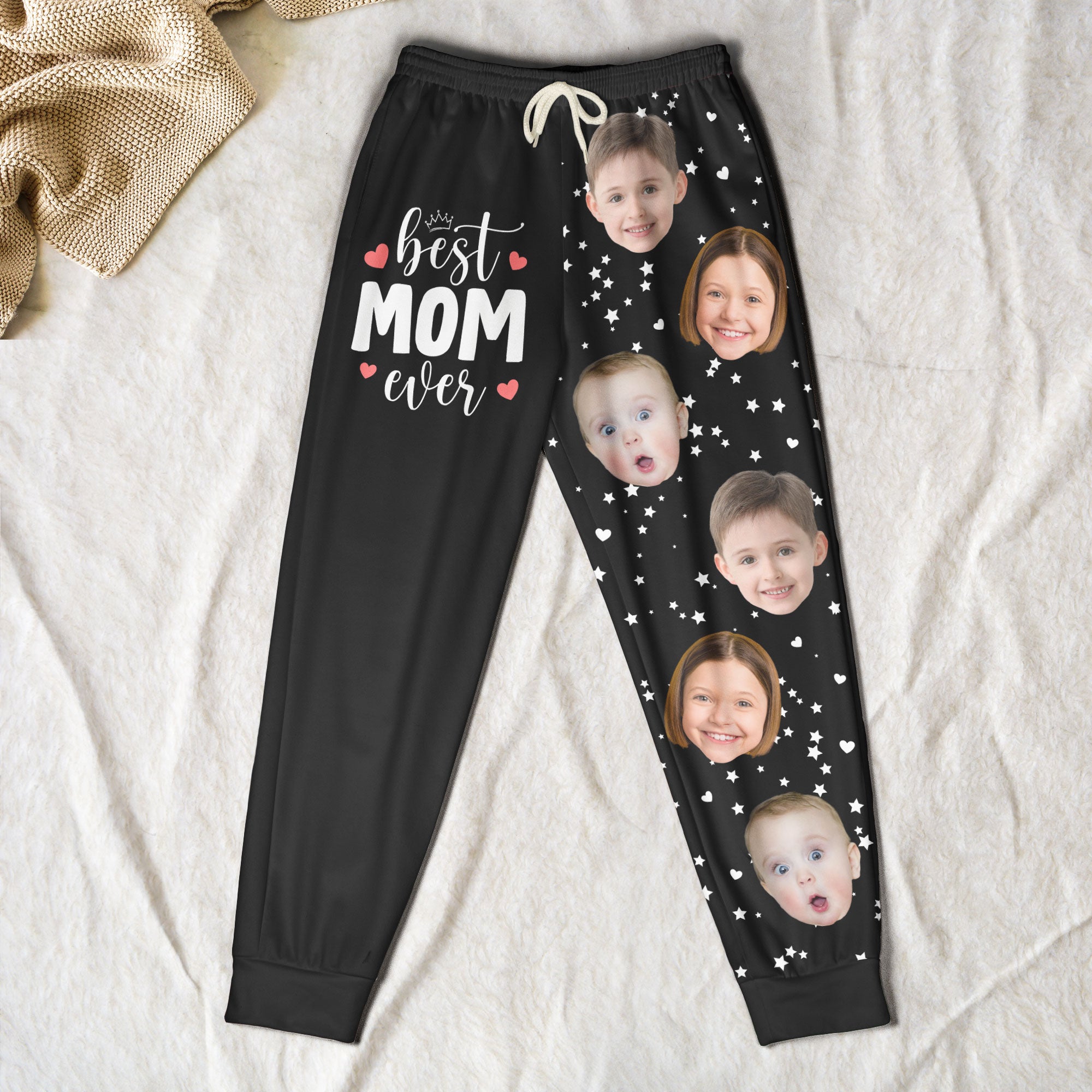 Best Mom Ever, Best Dad Ever - Personalized Photo Sweatpants - Lounge Pants  With Pockets, Custom Pajama Pants, Jogger Sweatpants, Gift For Her