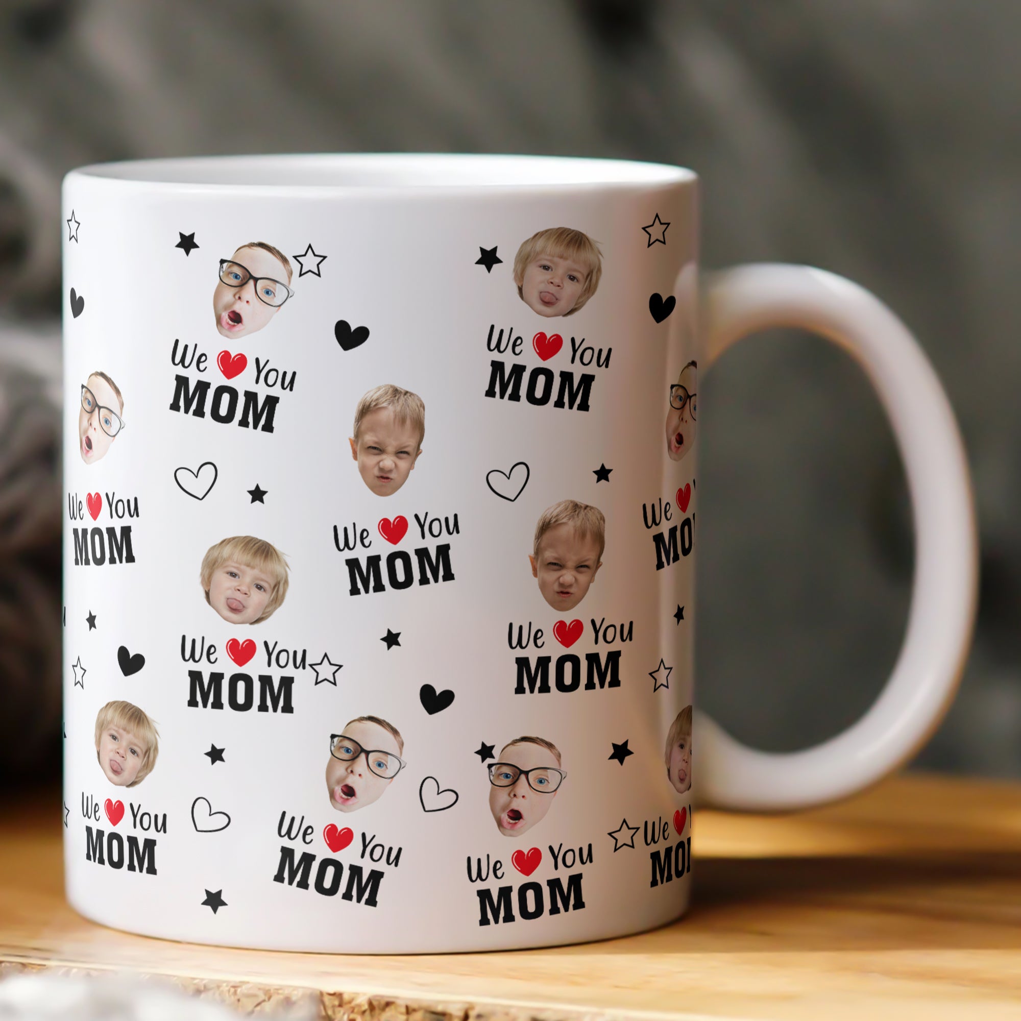 Best Mom Ever Custom Kids' Faces - Personalized Photo Mug