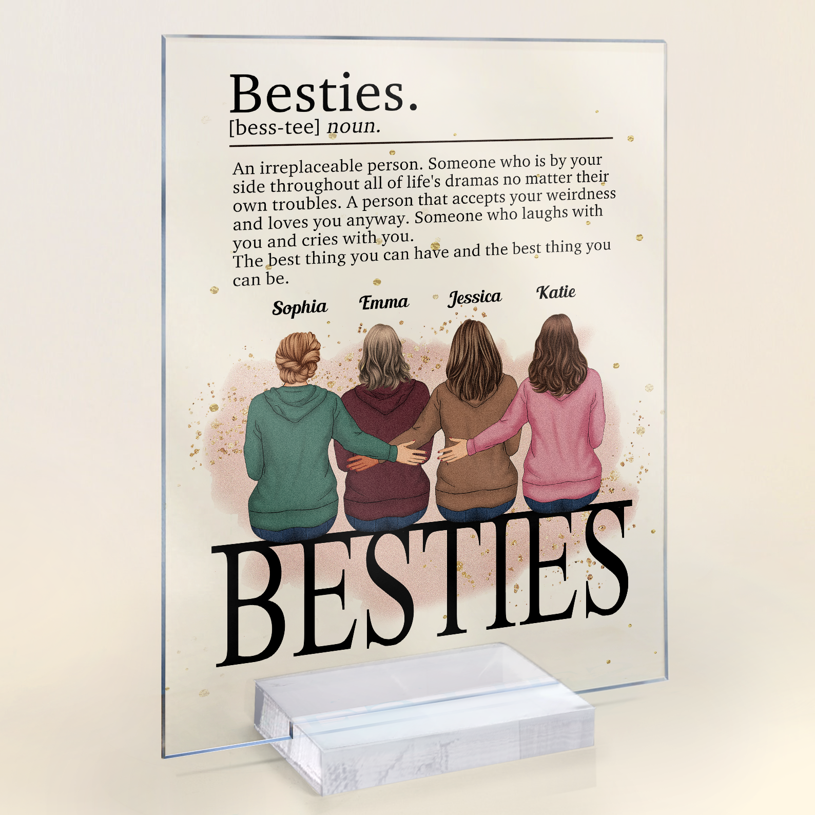 Besties Sisters Definition - Personalized Acrylic Plaque