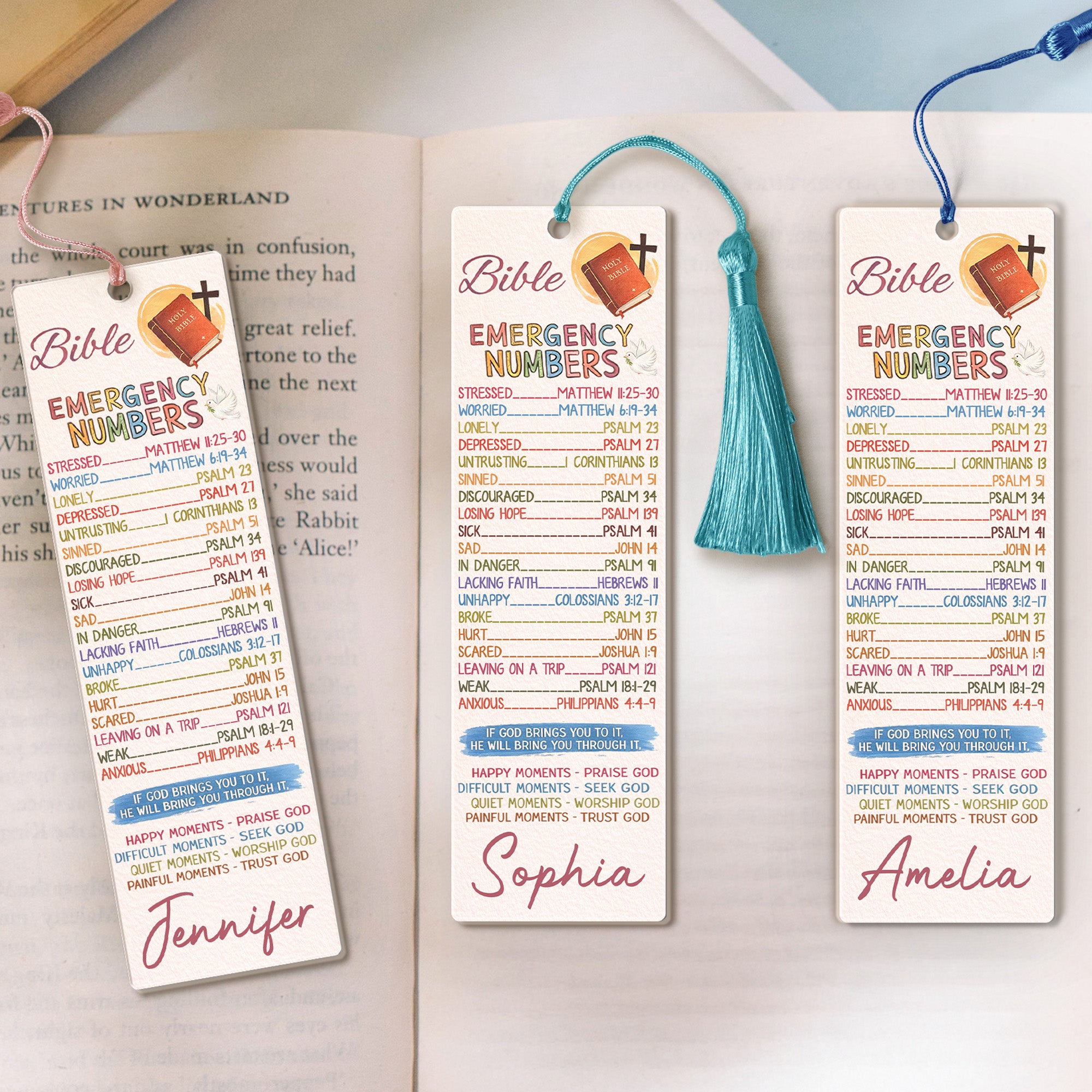 Bible Emergency Numbers - Custom Acrylic Bookmark