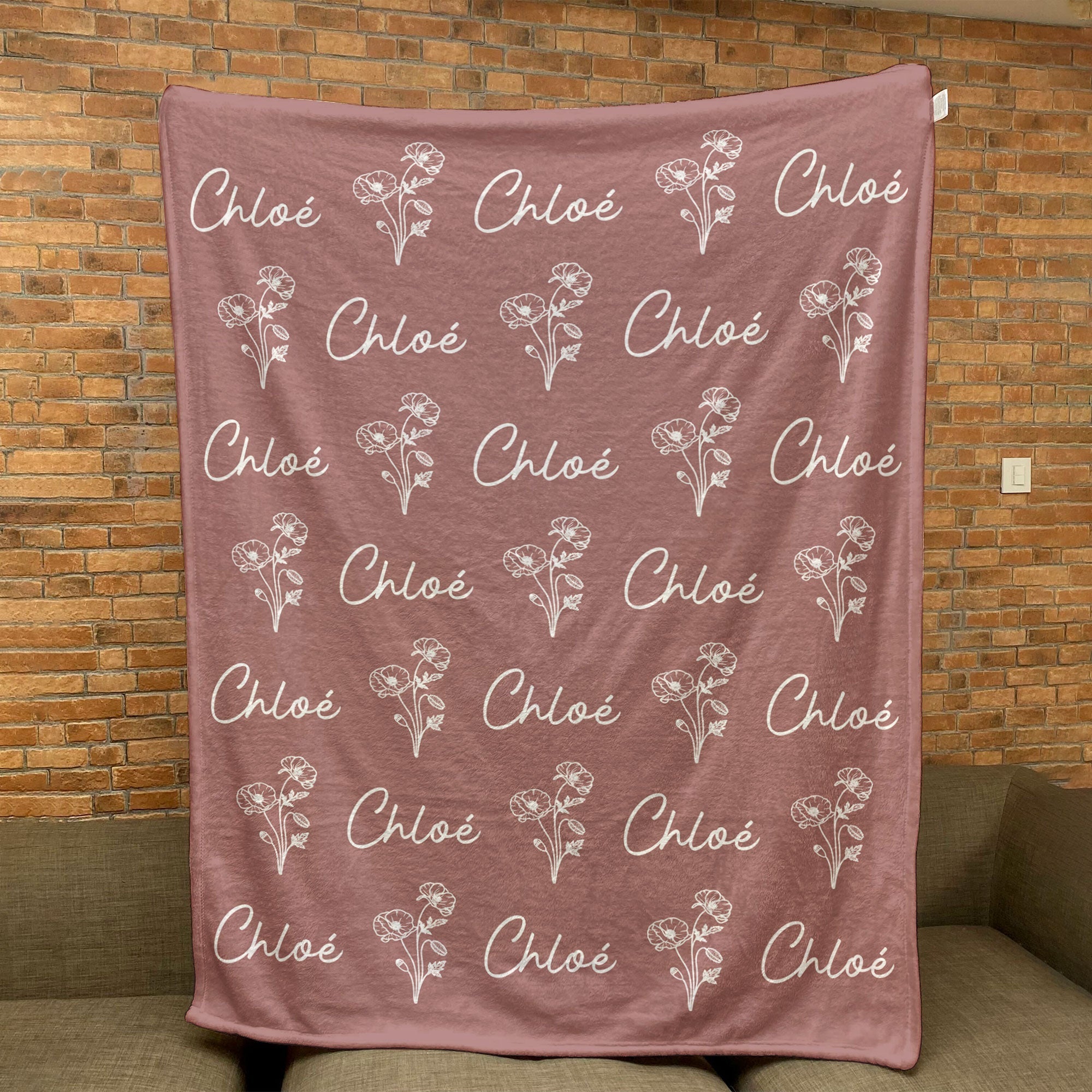 Birthflower Custom Name Birthday Gifts For Women Girls Mom - Personalized Baby Blanket