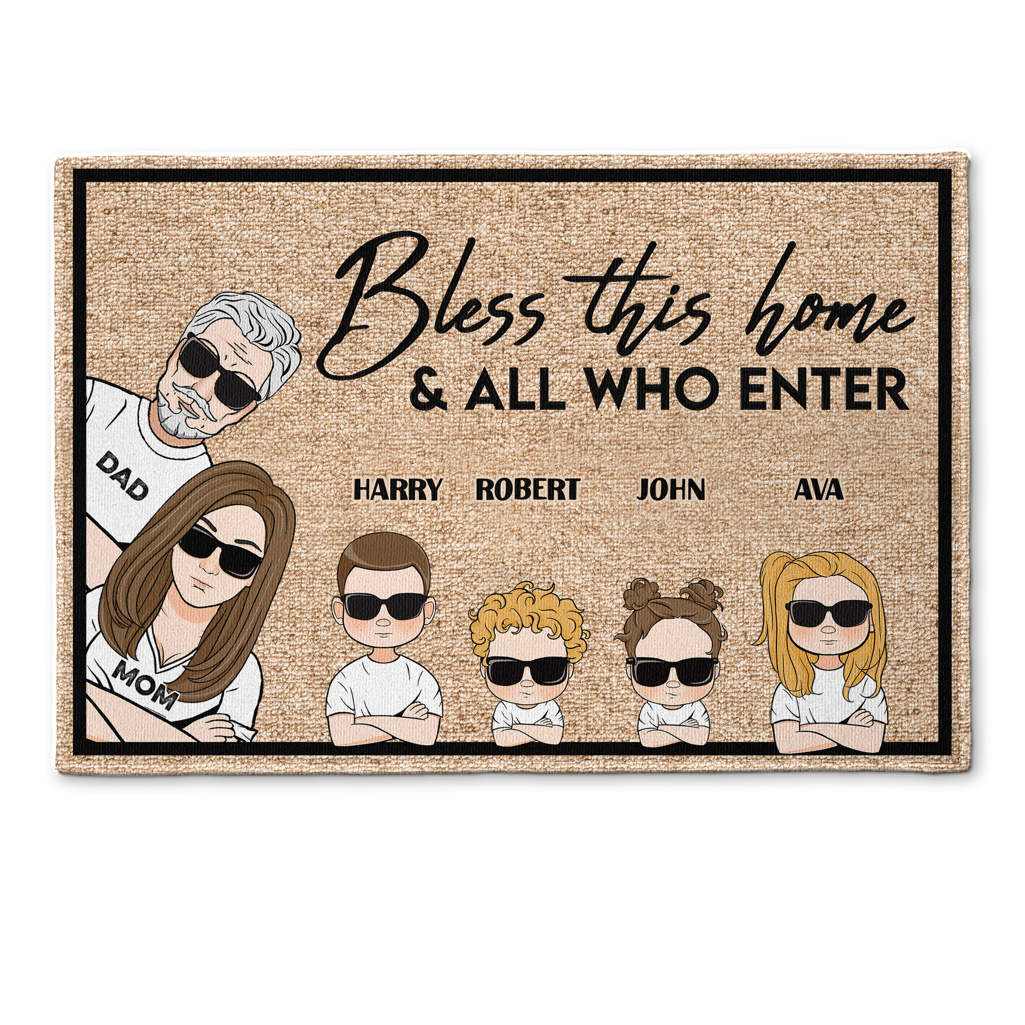 Bless This Home And All Who Enter - Personalized Doormat