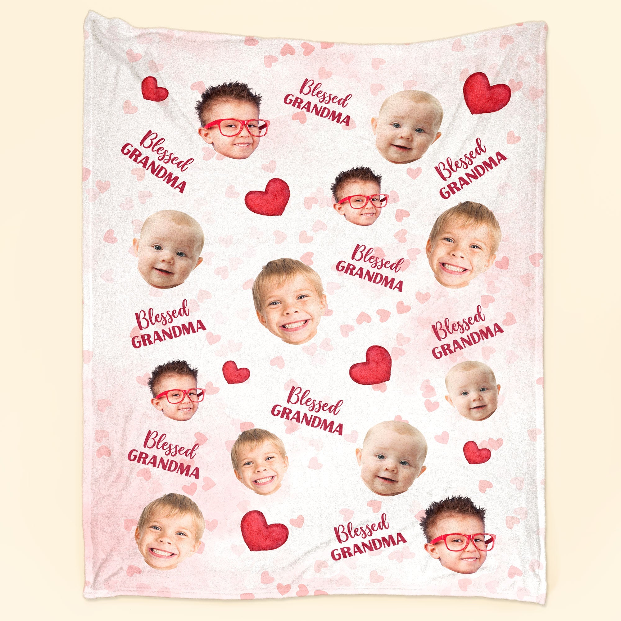 Blessed Grandma - Personalized Photo Blanket - Christmas, New Year Gift For Grandma, Nana, Mimi, Gigi