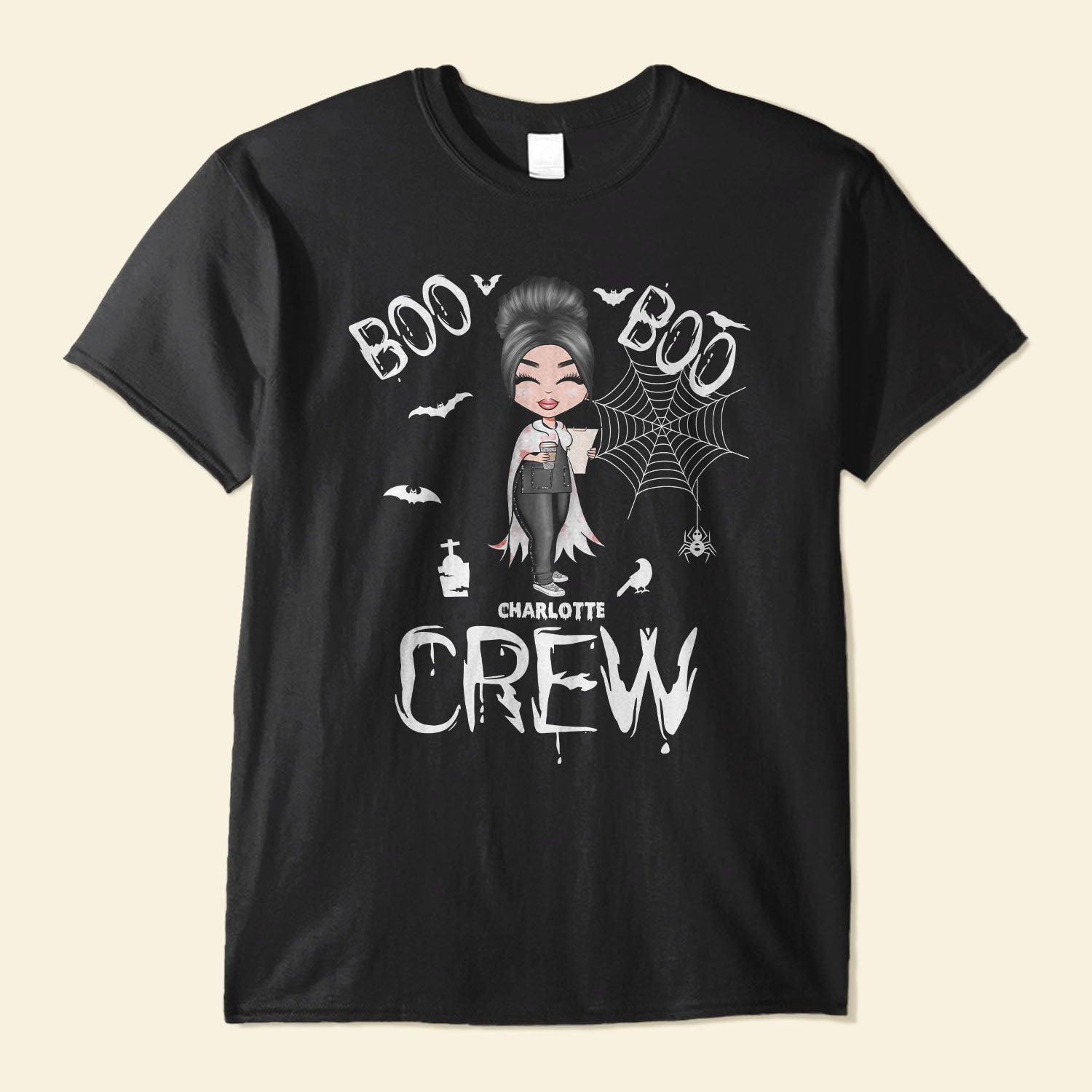 Boo Boo Crew - Personalized Shirt - Halloween  Gift For Doctor & Nurse - Cartoon Nurse