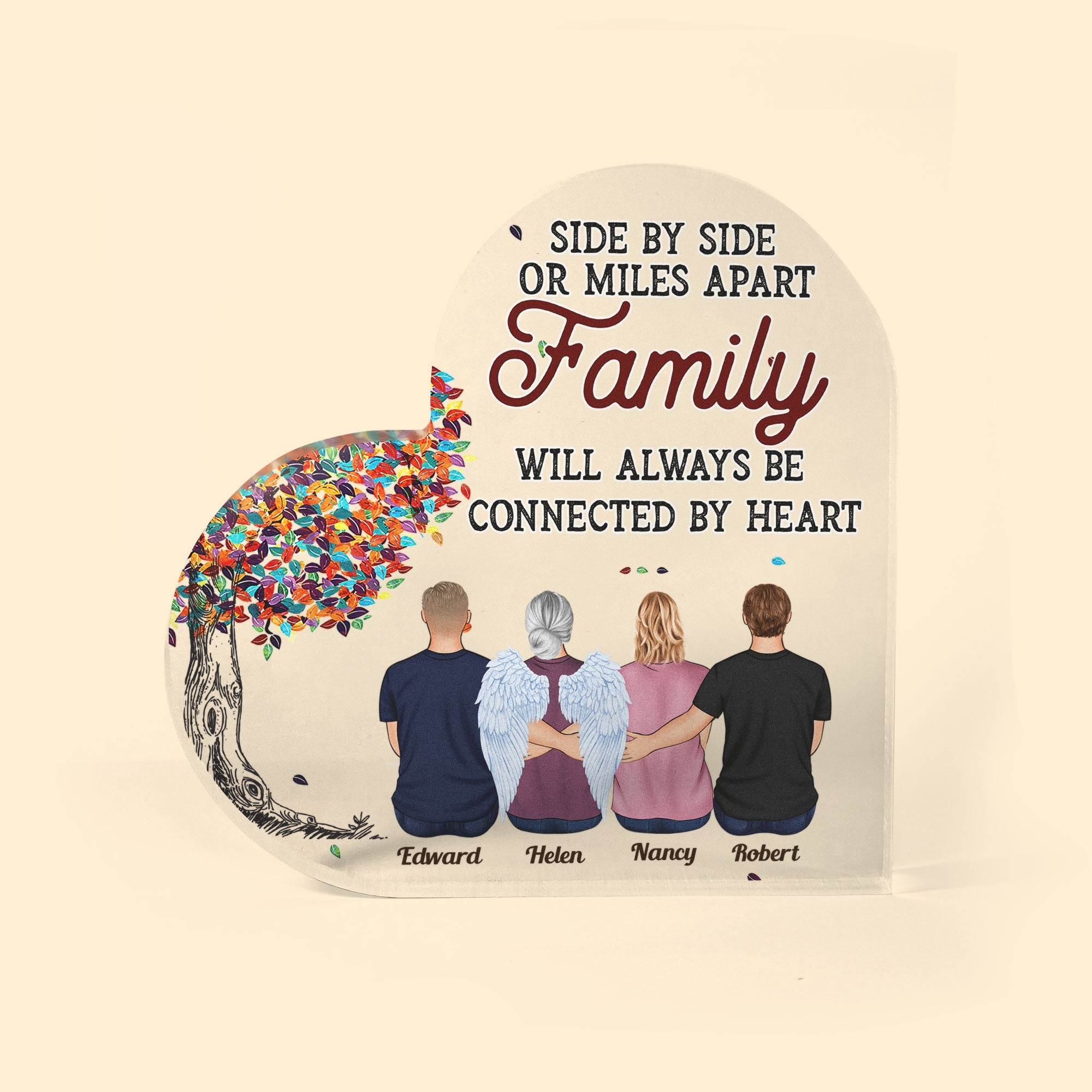 Brothers & Sisters Are Always Connected By Heart - Personalized Heart-Shaped Acrylic Plaque