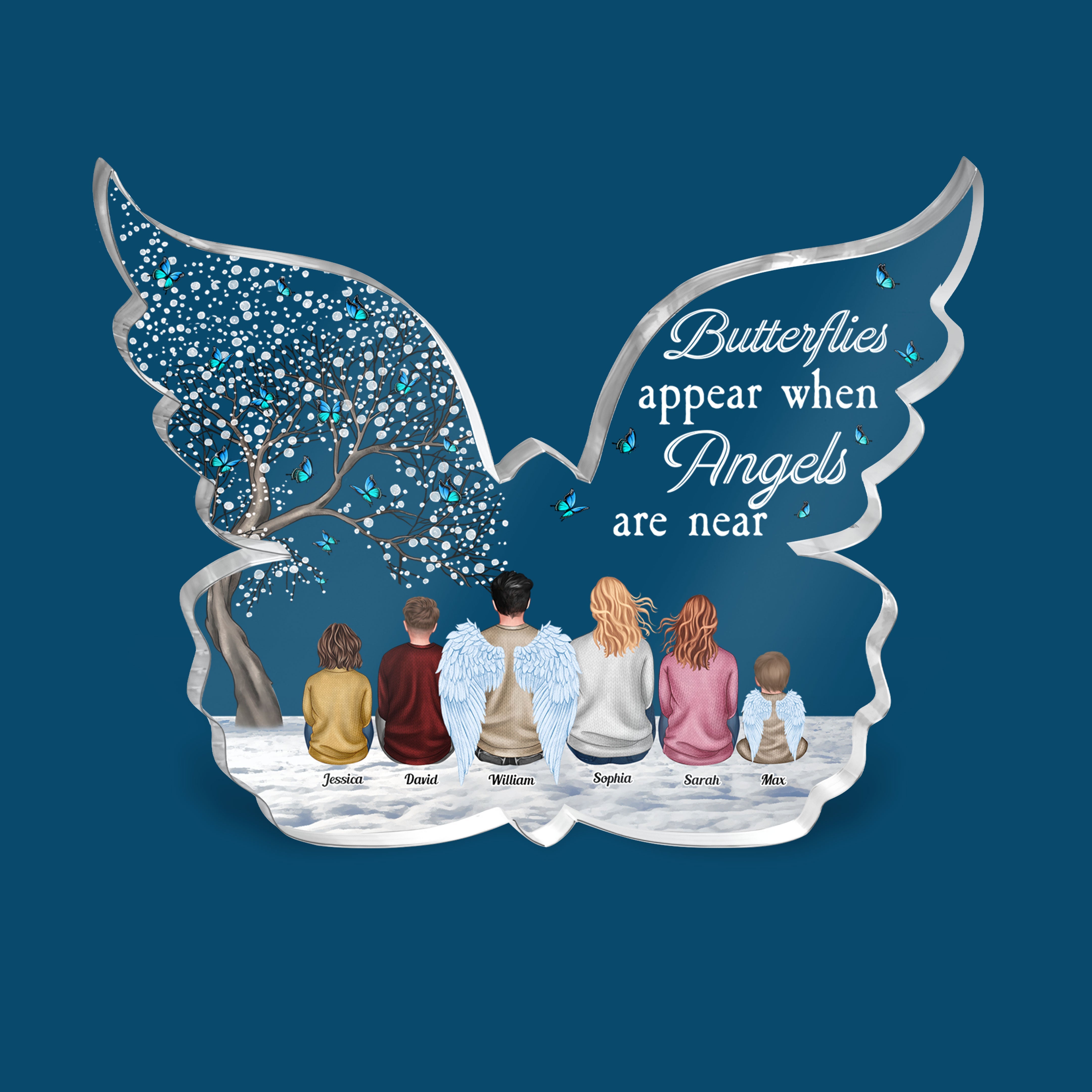 Butterflies Appear When Angels Are Near - Personalized Custom Shaped Acrylic Plaque