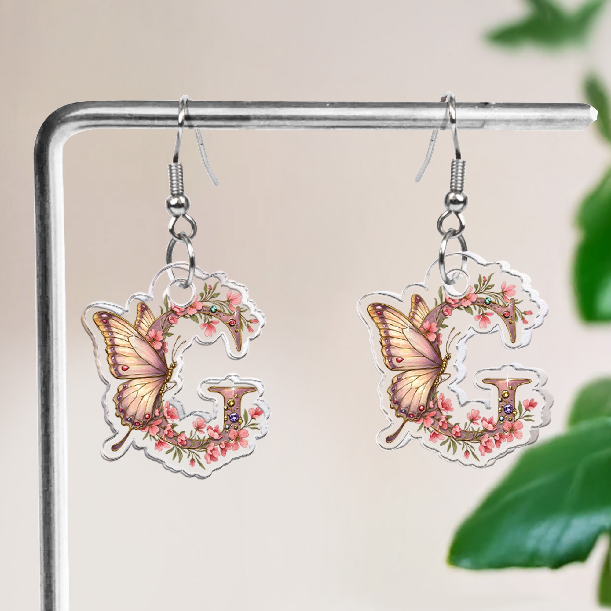 Butterfly Monograms - Personalized Acrylic Earrings