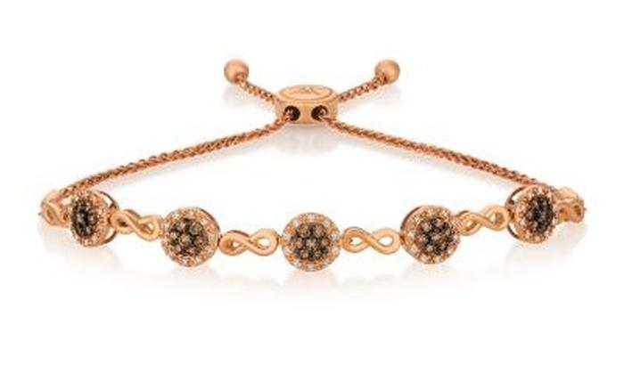 Chocolate Toned Swarovski Bar Bracelet in 14K Rose Gold Tone  (Options Available), , Riakoob Jewelry, Riakoob Jewelry  jewelryjewelry deals, swarovski crystal jewelry, groupon jewelry,, jewelry for mom,