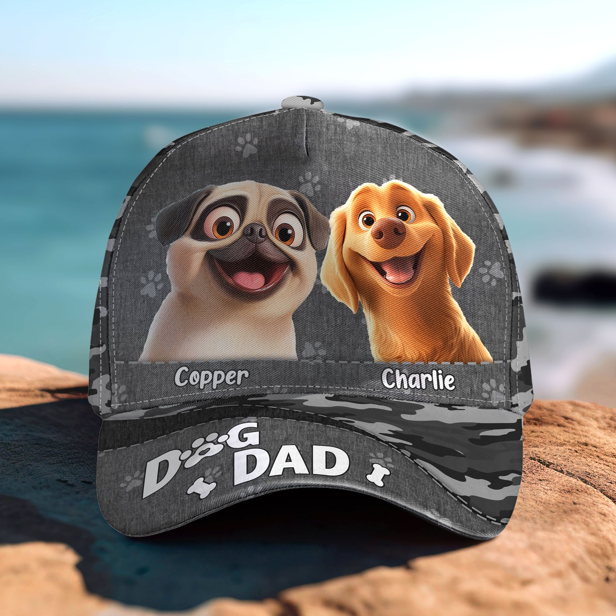 Camouflage Pattern Dog Dad - Personalized Classic Cap