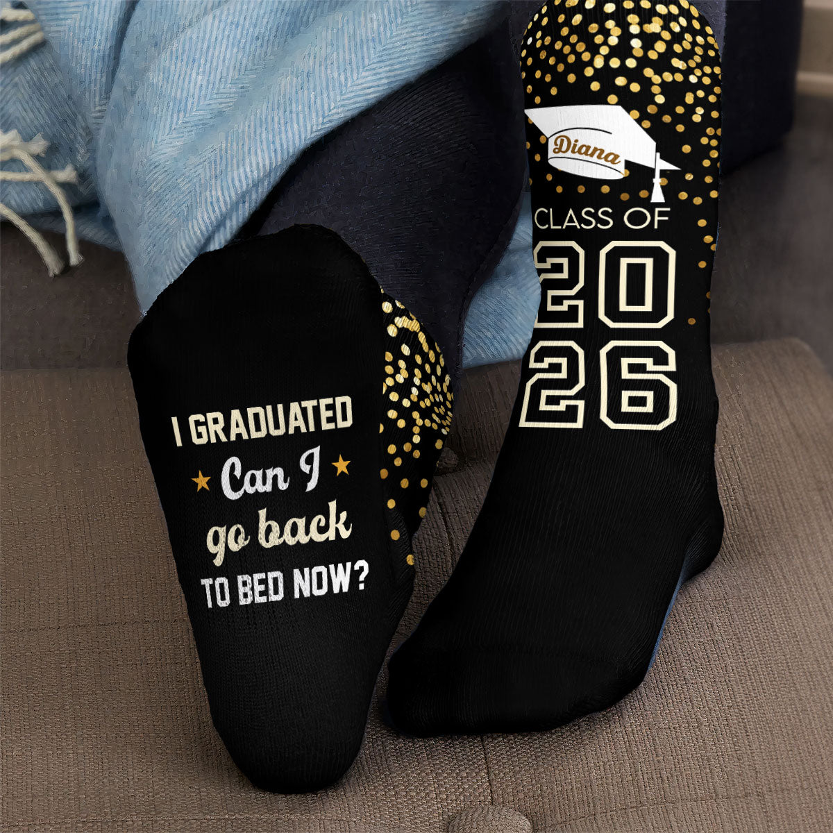 Can I Go Back To Bed Now? - Personalized Crew Socks