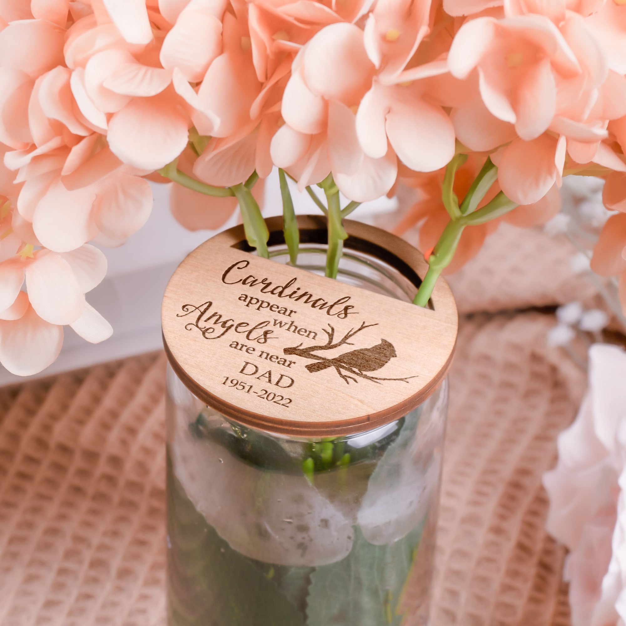 Cardinals Appear When Angels Are Near - Personalized Vase Topper