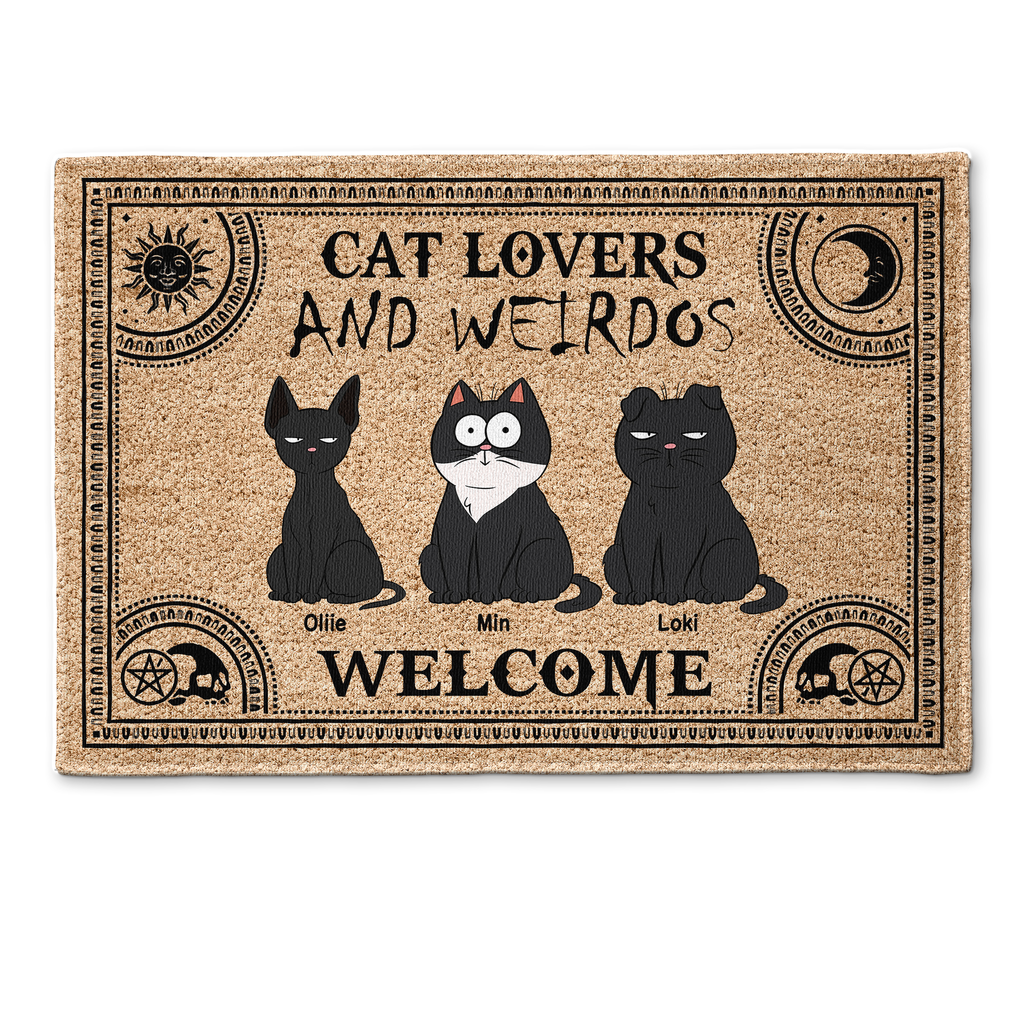 Cat Lovers & Weirdos Welcome - Personalized Doormat