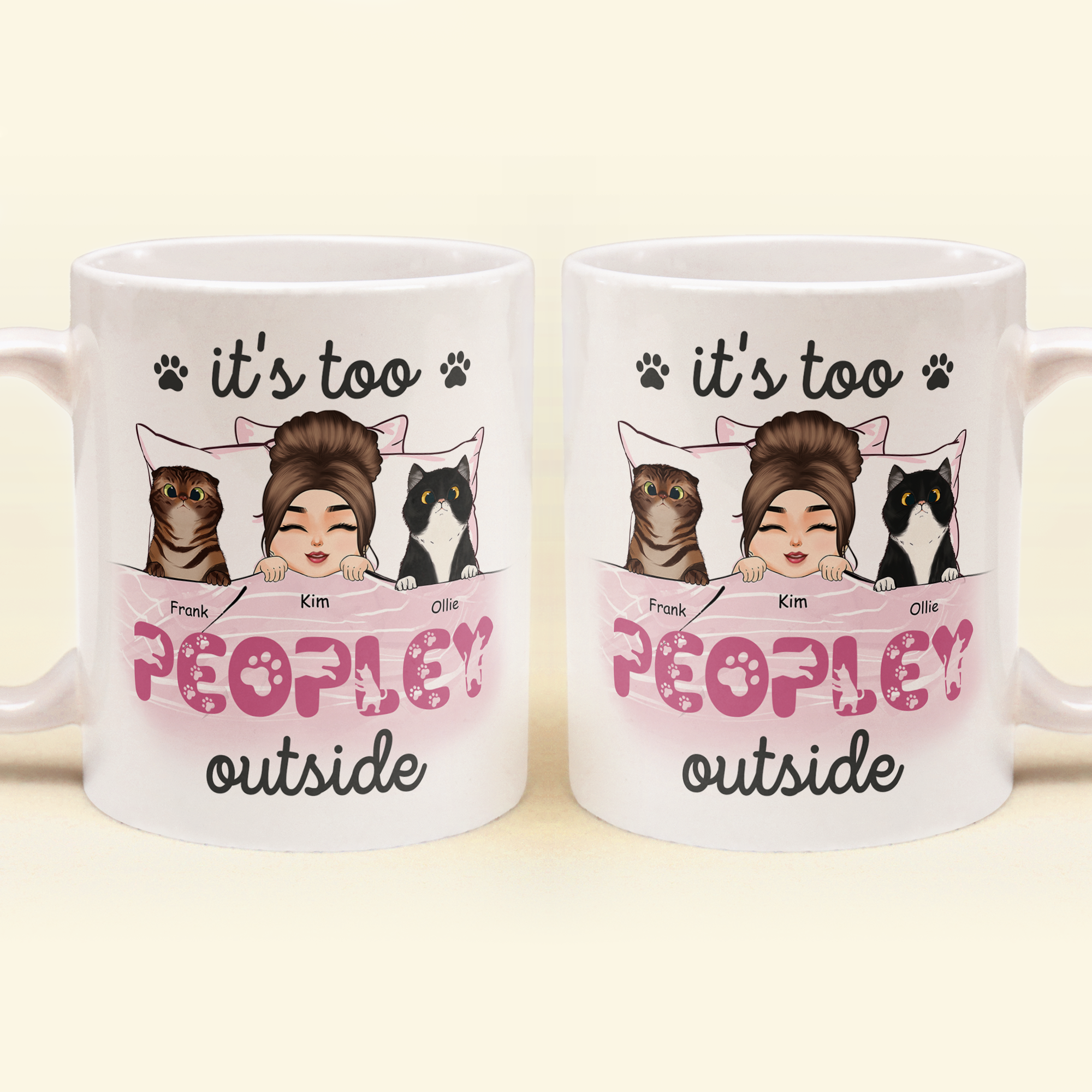 Cat Mom Inside - Personalized Mug - Birthday Gift For Cat Mom, Cat Lover, Fur Mama
