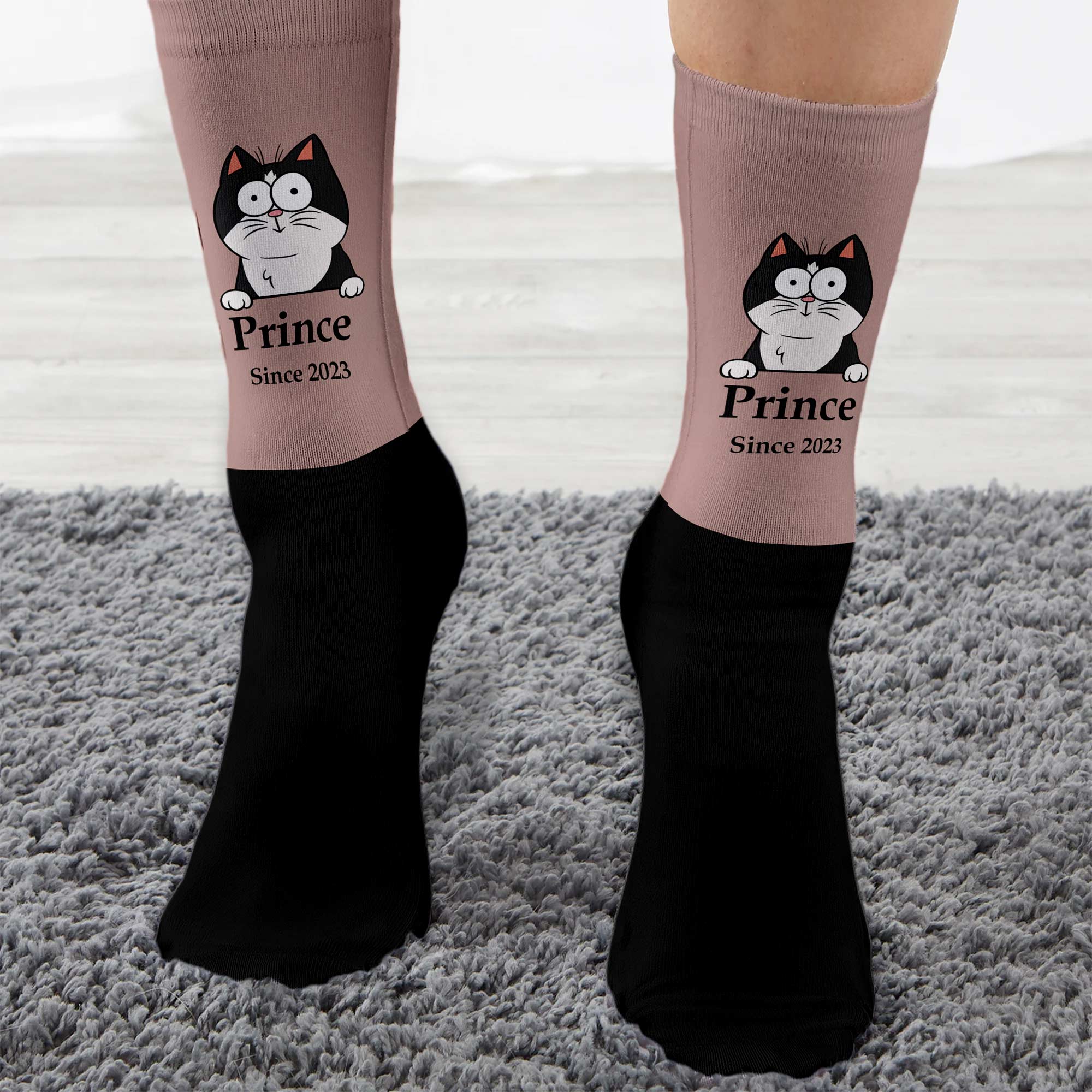 Cat Portrait - Personalized Crew Socks