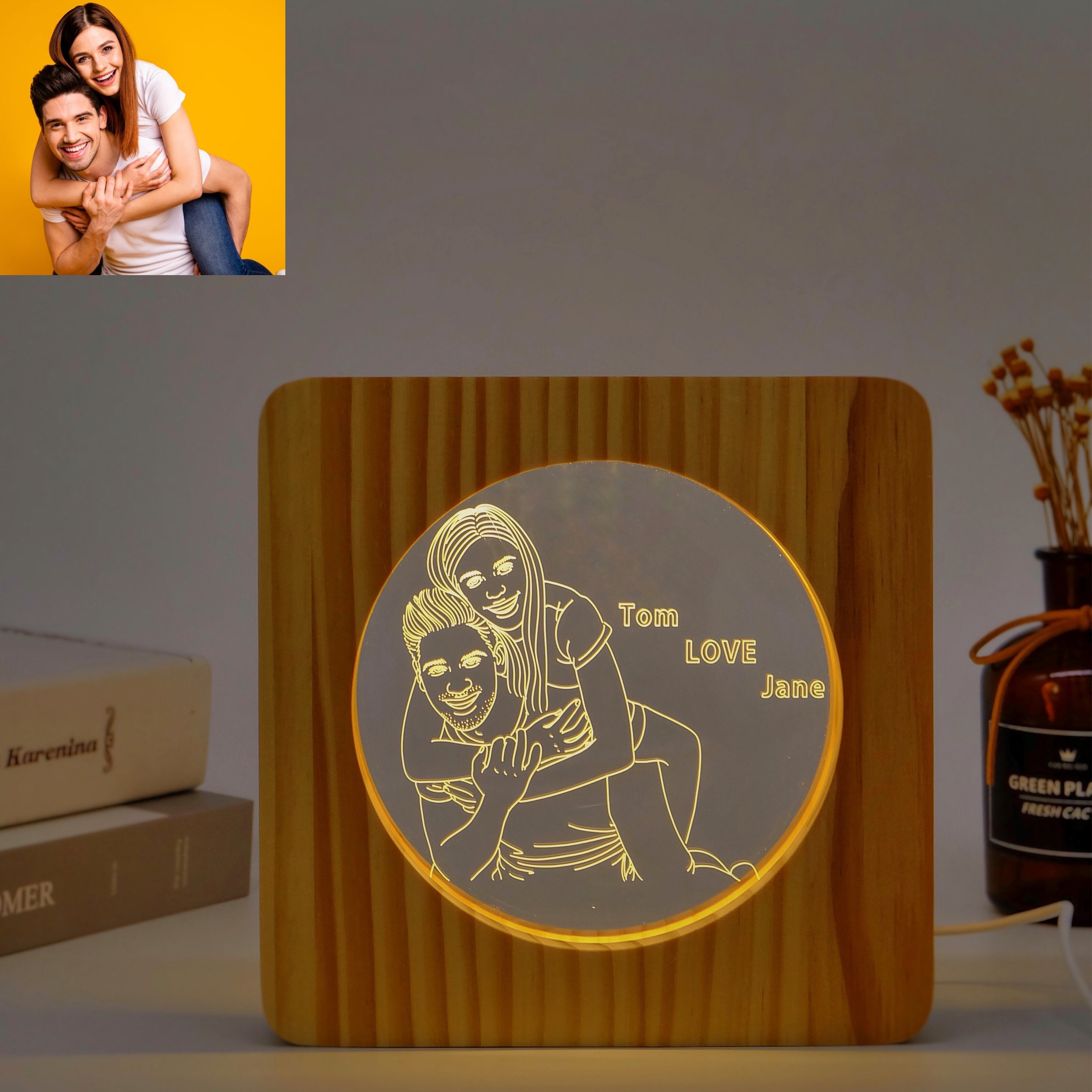 Circle Personalized Photo Frame-A Loves Gift