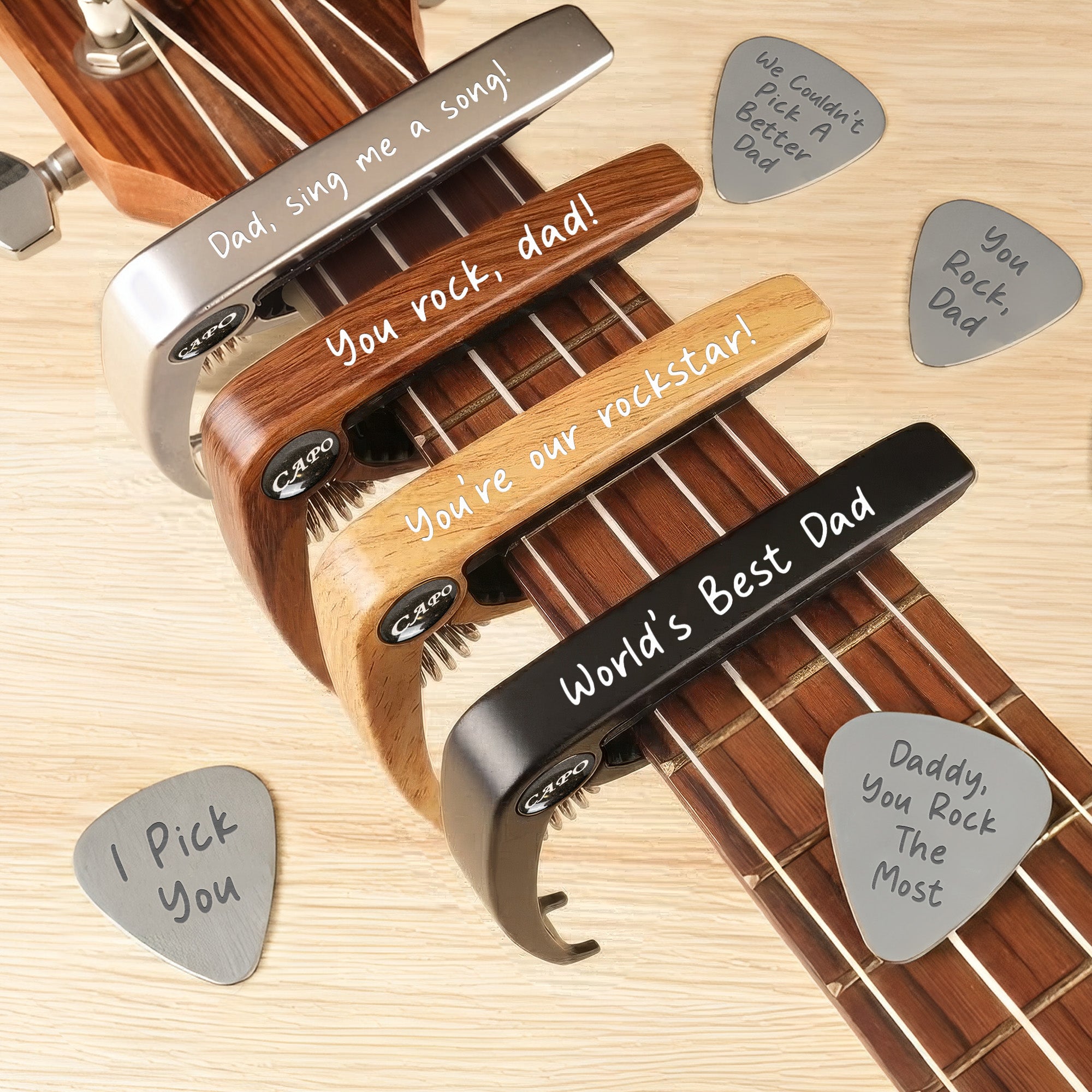 Couldn't Pick A Better Dad - Personalized Guitar Capo With Pick
