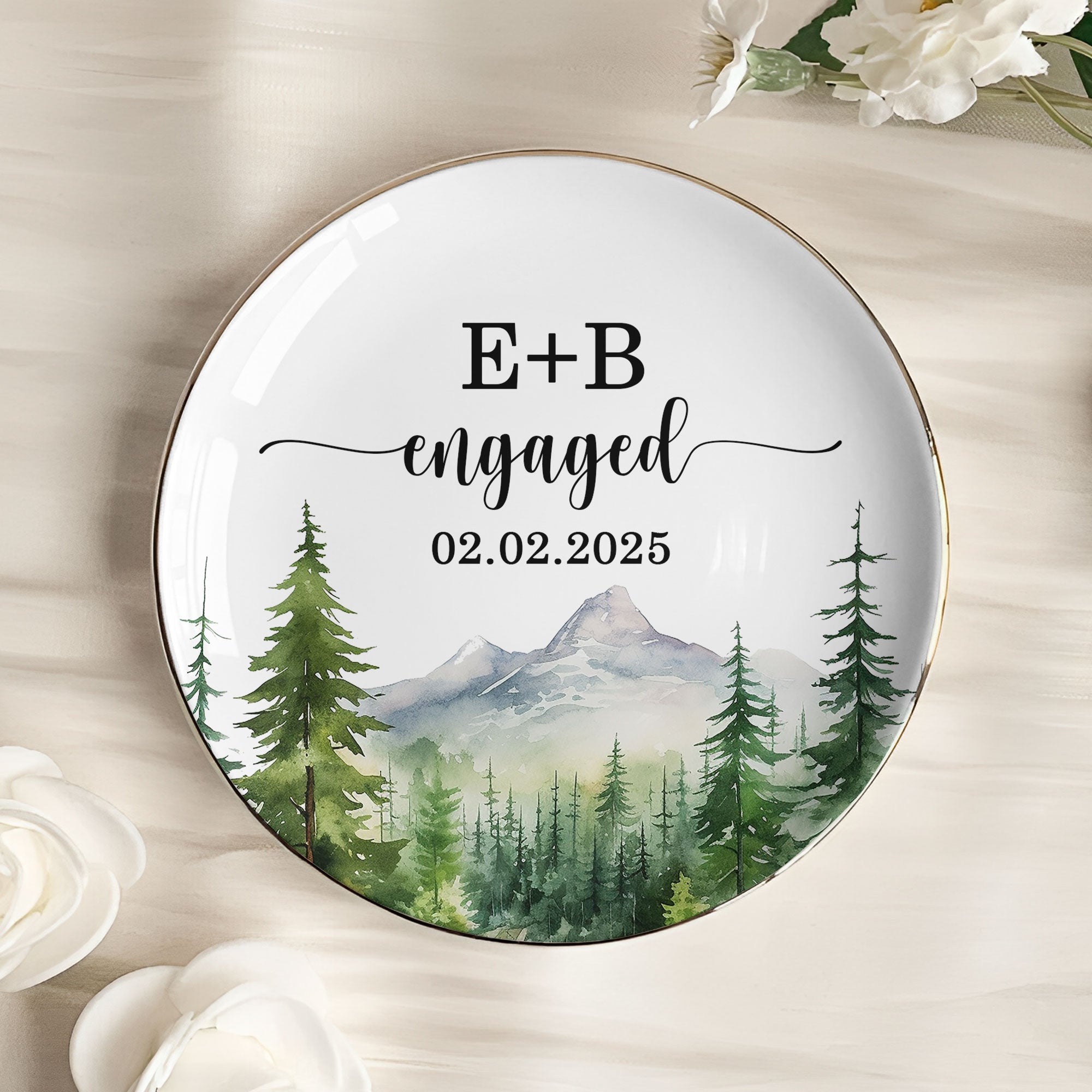Couple Name Wedding Gift Anniversary Gift- Personalized Jewelry Dish