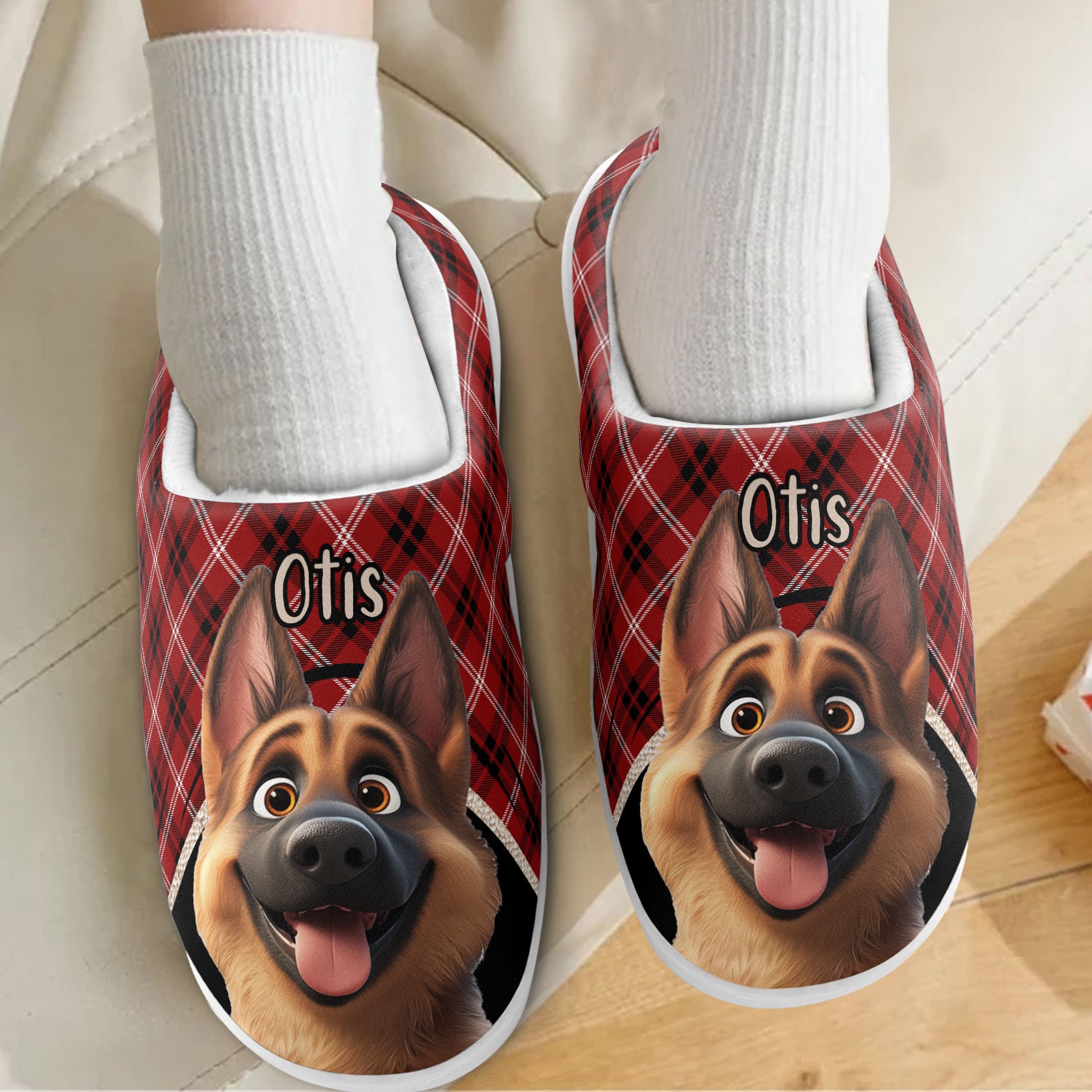 Custom Cartoon Dogs Dog Mom Dog Dad - Personalized Slippers