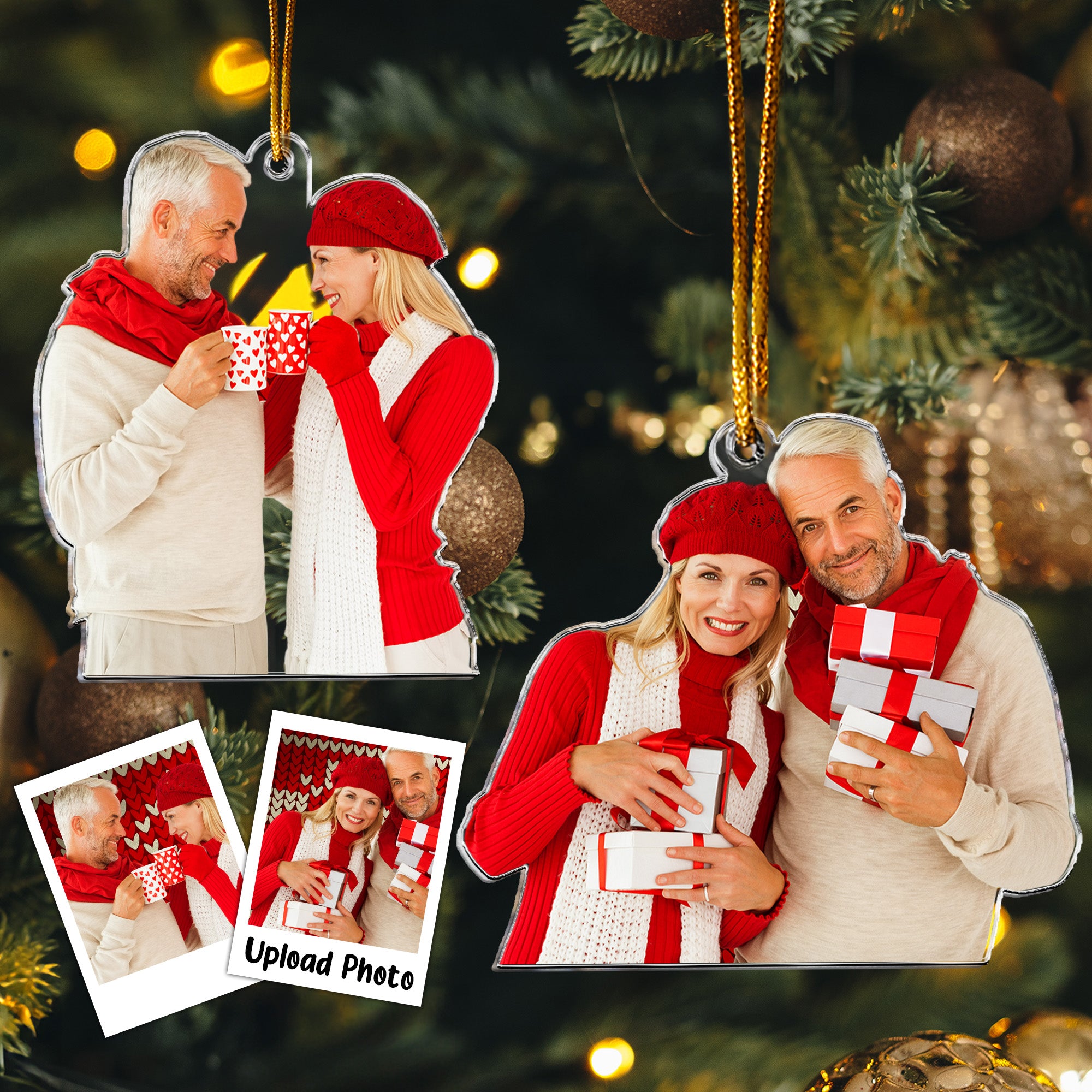 Custom Couple Photo Anniversary Gift - Personalized Acrylic Photo Ornament