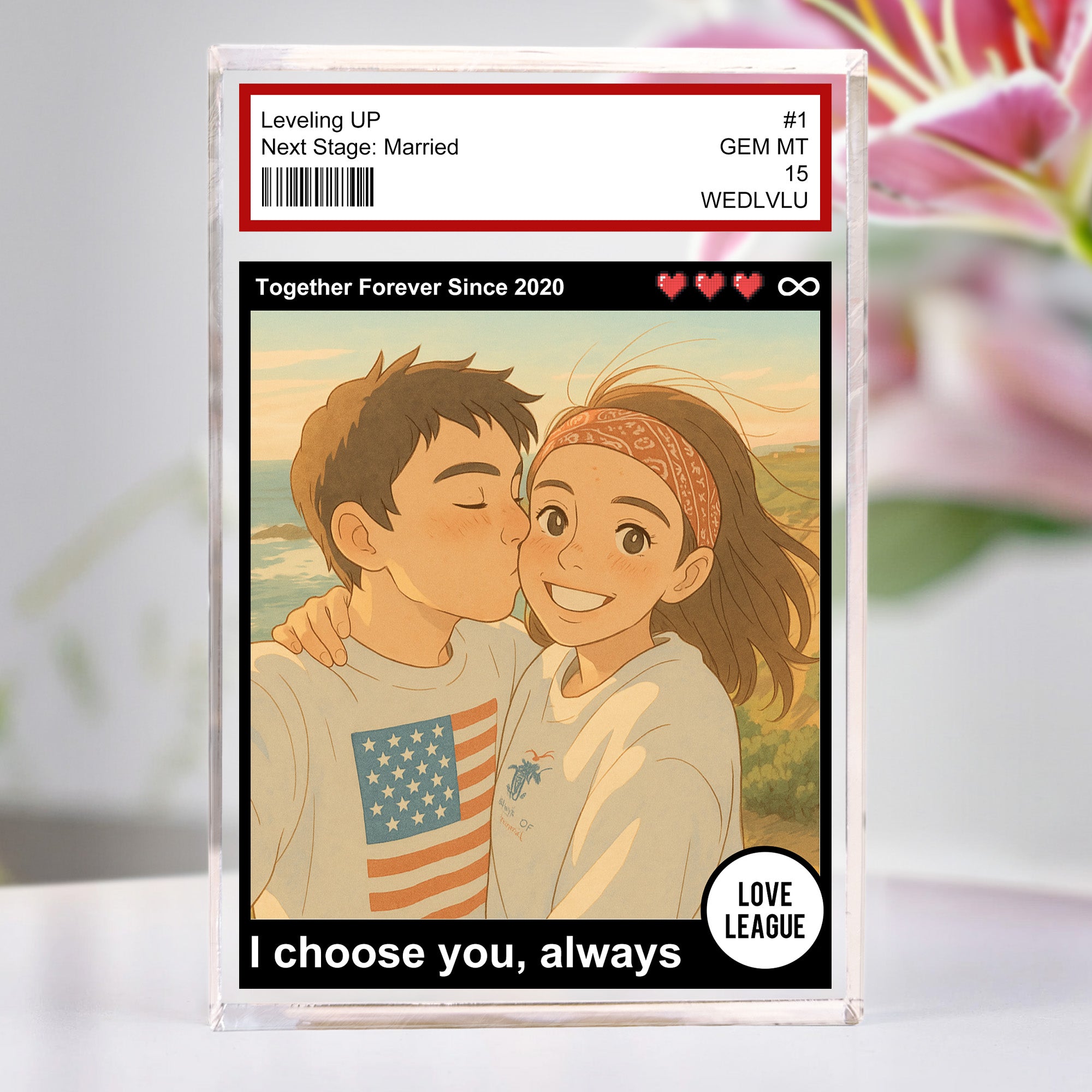 Custom Couples Photo Anime Themed - Personalized Acrylic Photo Plaque