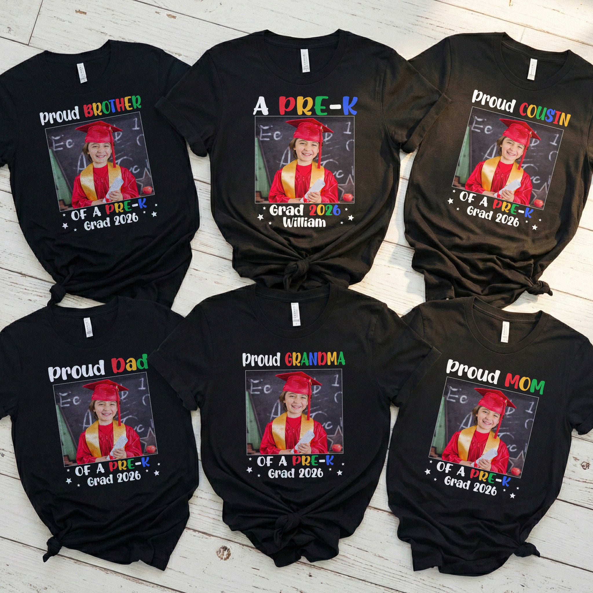 Custom Family Pre-K Graduation - Personalized Photo Shirt