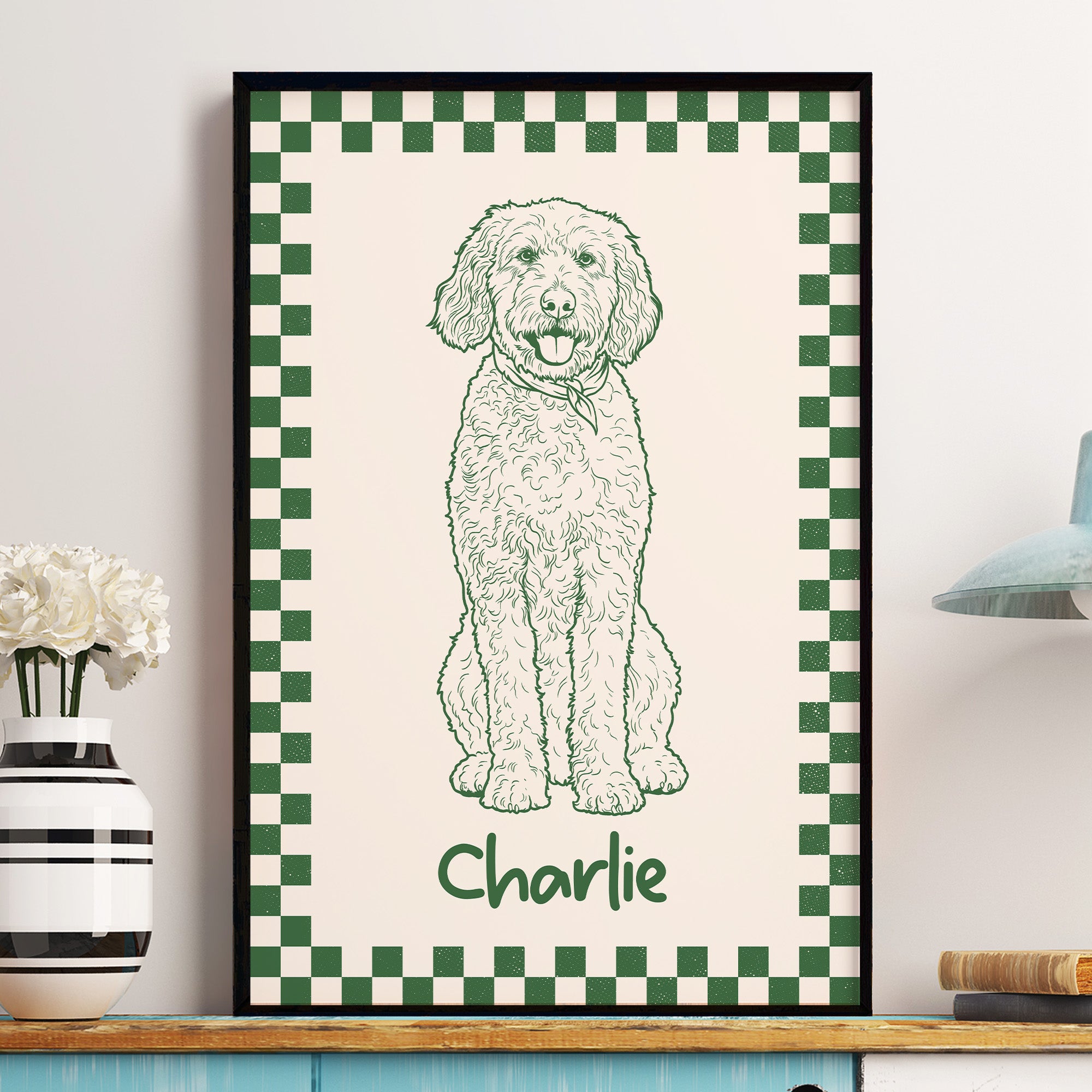 Custom Funky Pet Portrait Retro Pet Prints Gift - Personalized Poster