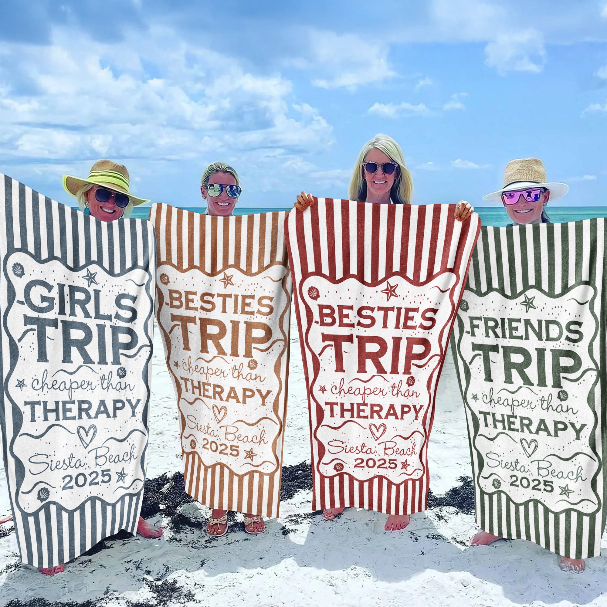 Custom Name Family Trip Girls Trip Vacation - Personalized Quick-Dry Beach Towel