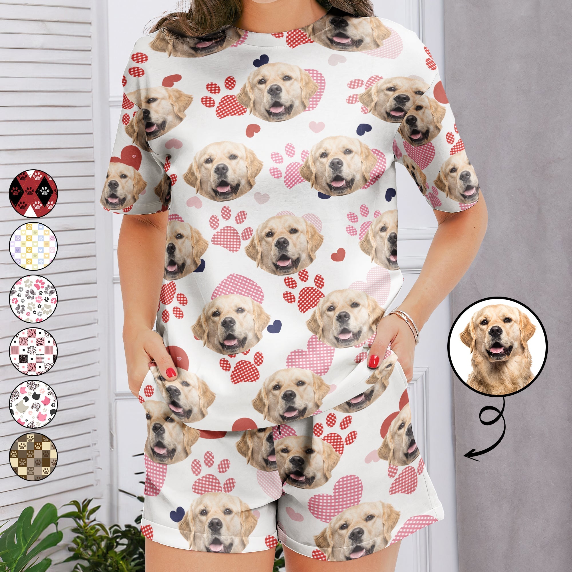 Custom Pet Pajamas - Personalized Photo Pajama Shorts Set