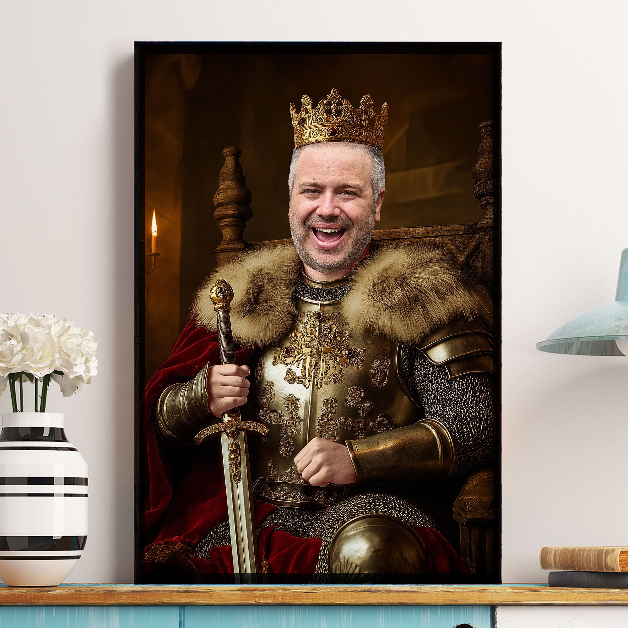 Custom Photo Royal Painting Style For Dad, Grandpa - Personalized Poster/Canvas