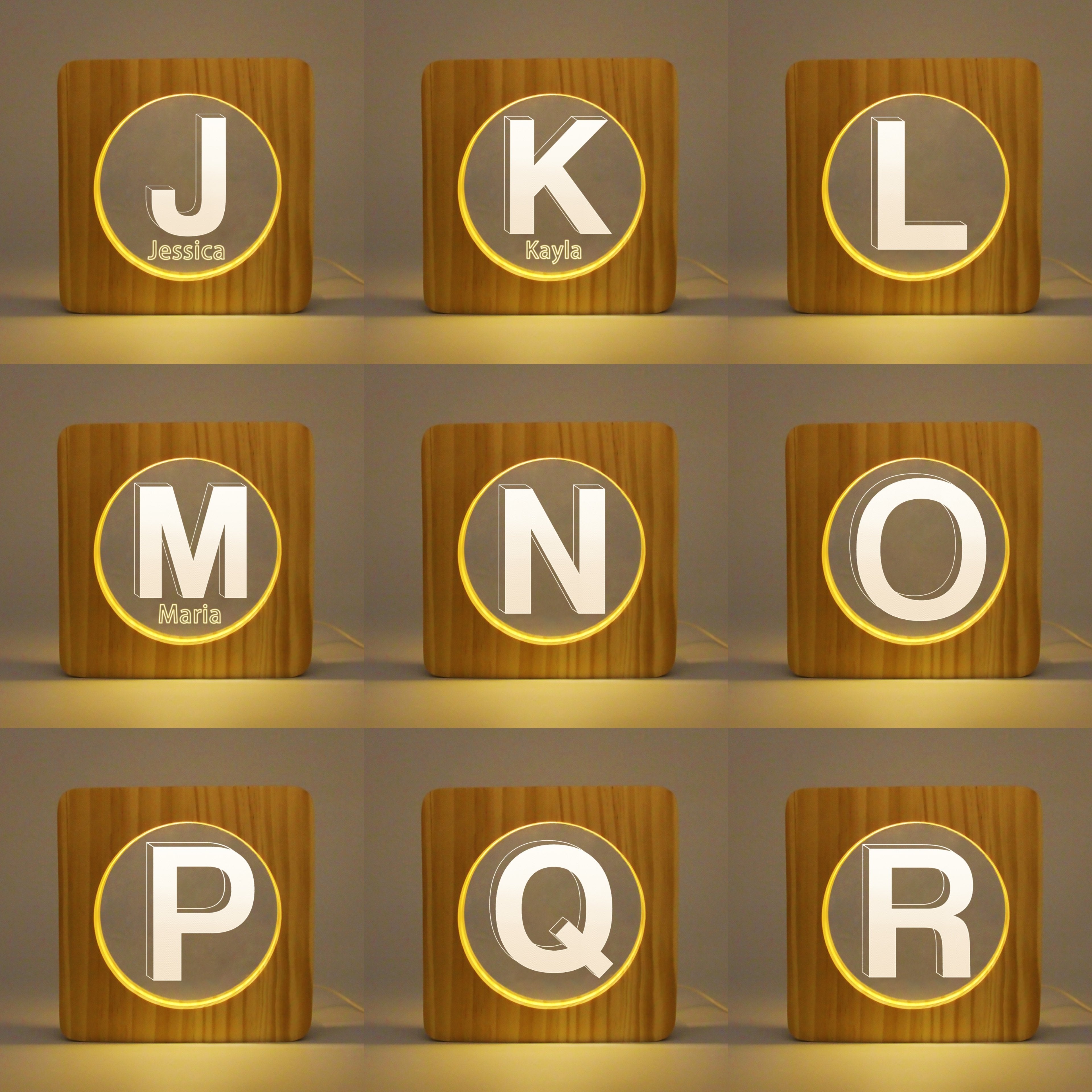 Custom Wooden Name Light-A Loves Gift