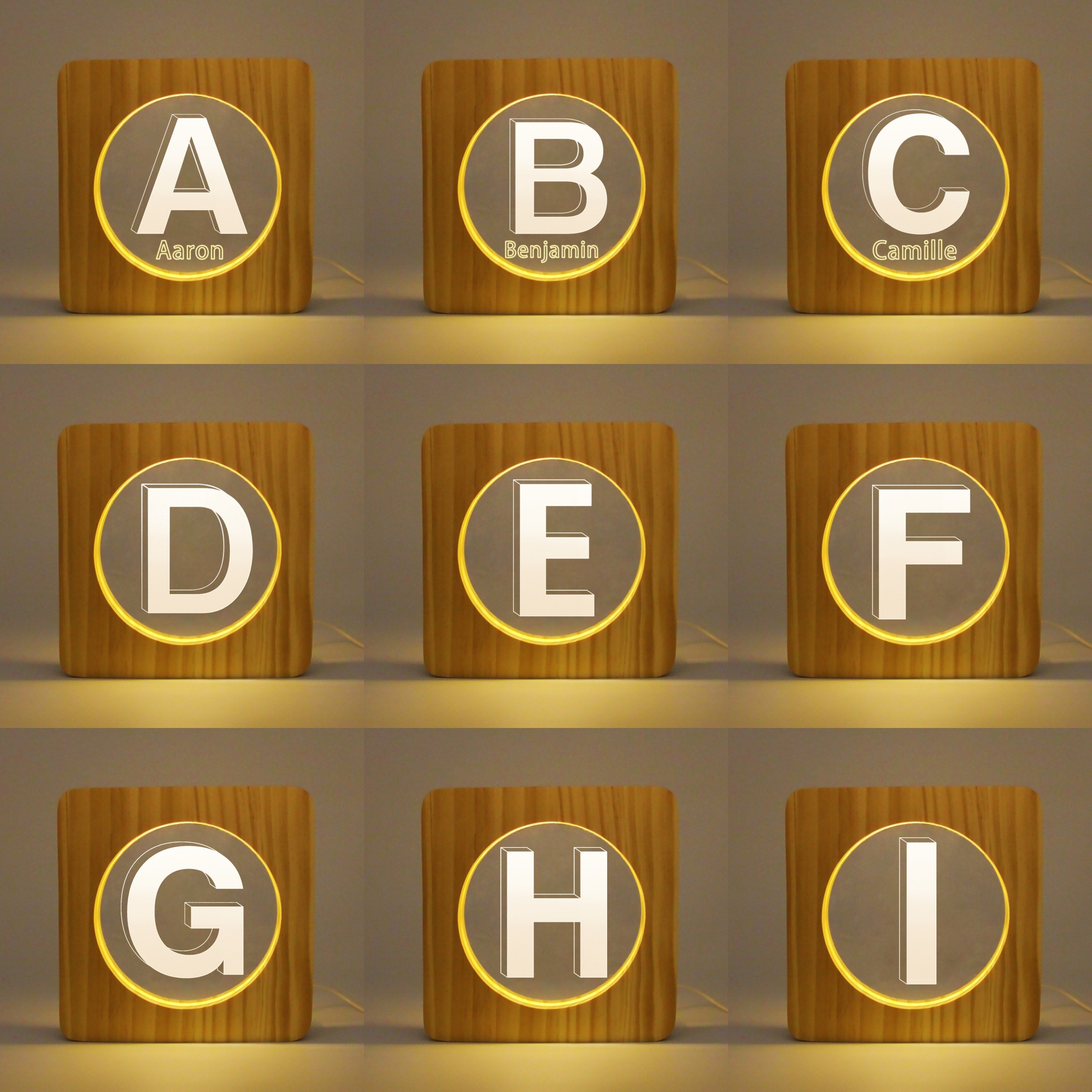 Custom Wooden Name Light-A Loves Gift