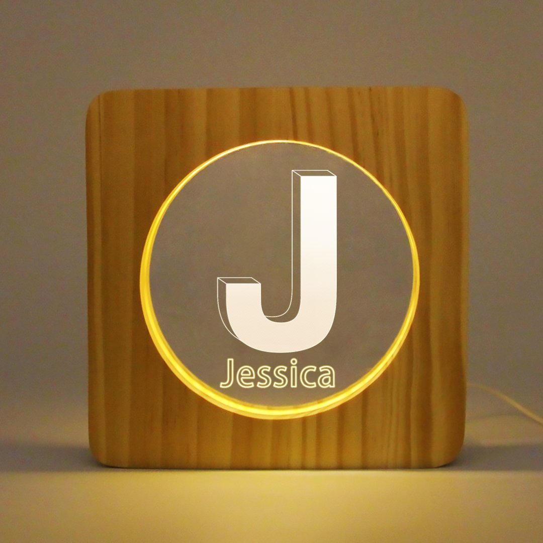 Custom Wooden Name Light-A Loves Gift