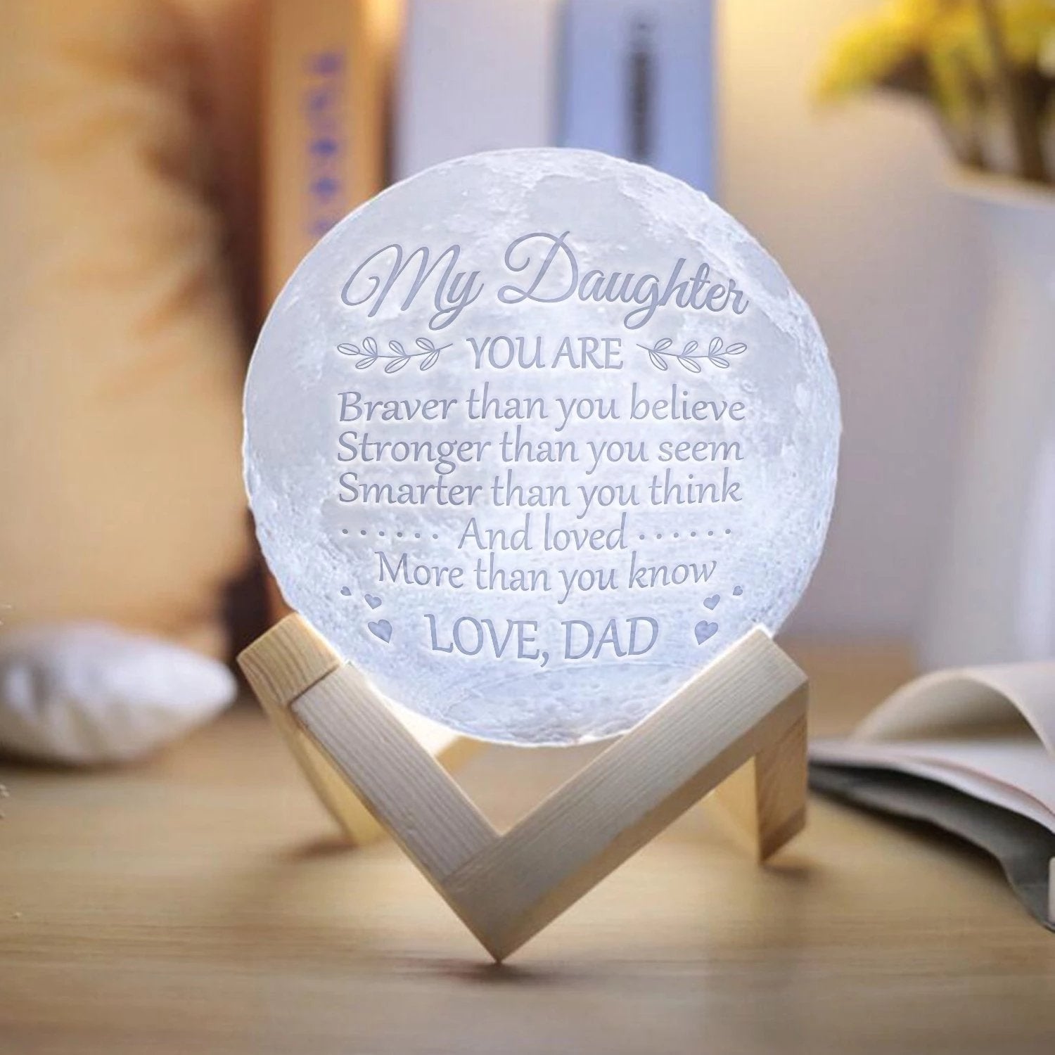 Customized 3D Moon Lamp to Daughter-A Loves Gift