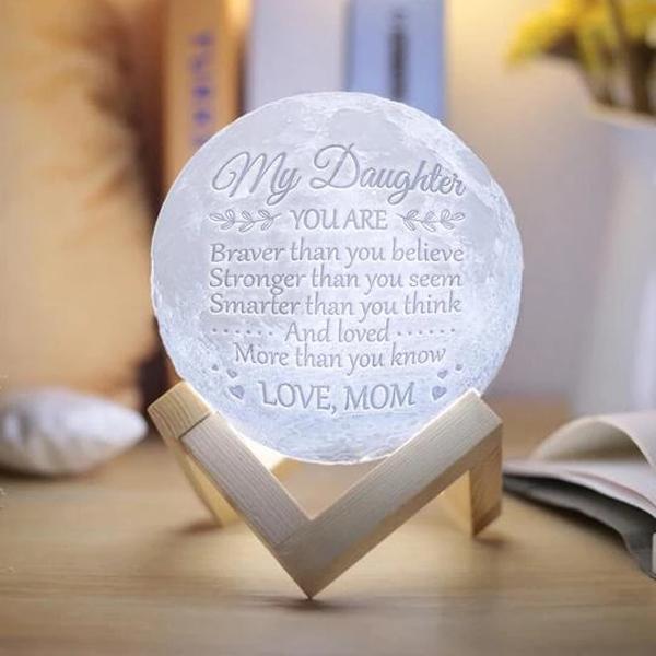 Customized 3D Moon Lamp to Daughter-A Loves Gift