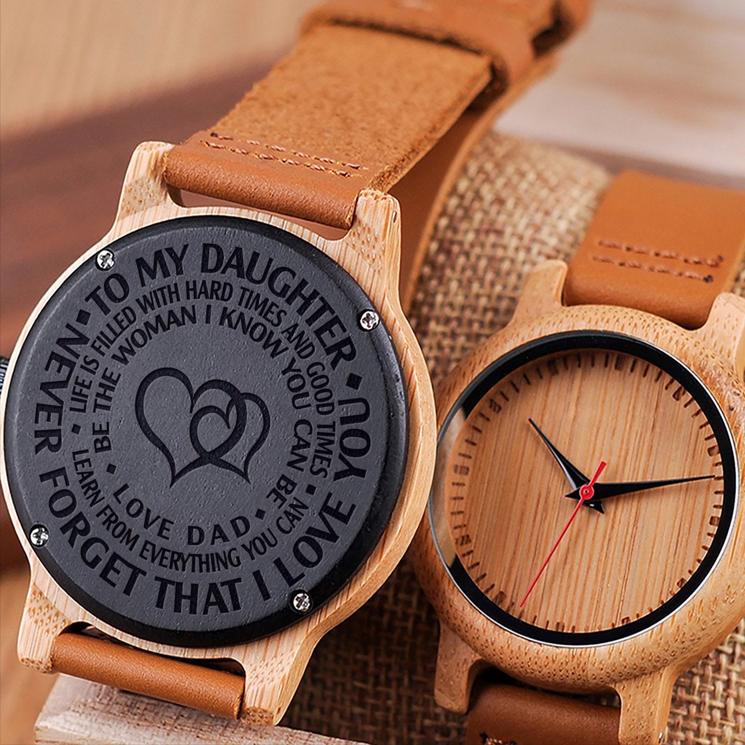 DAUGHTER DAD - BE THE WOMAN - WOOD WATCH
