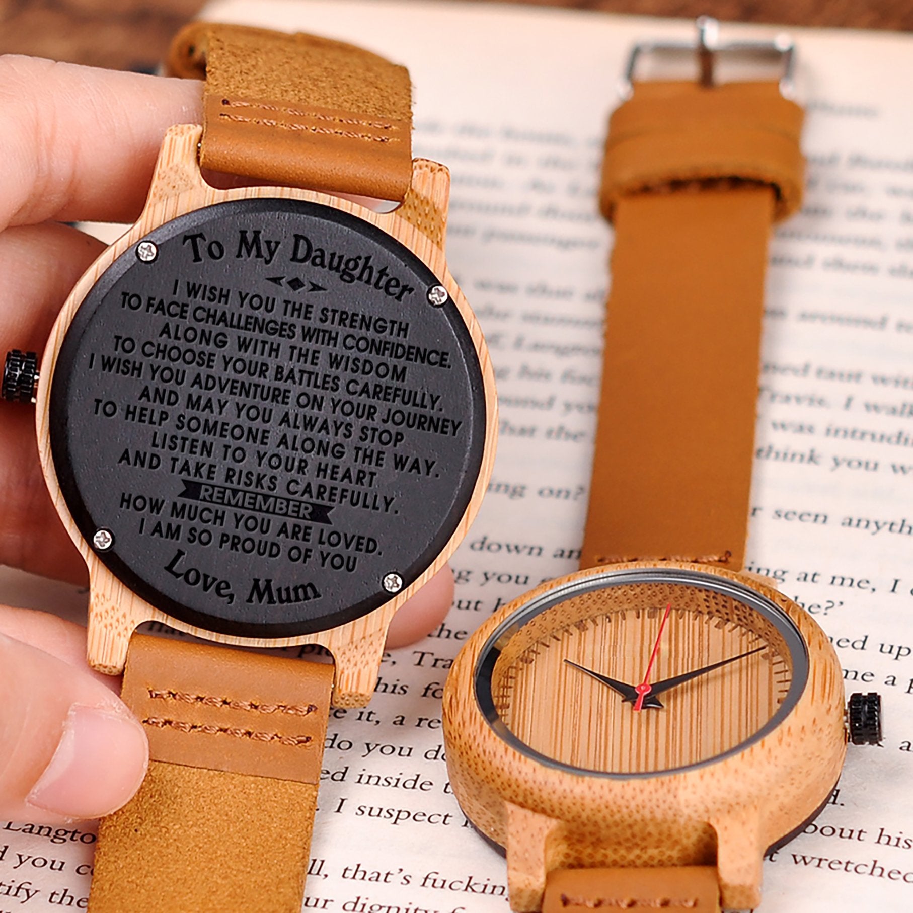 DAUGHTER MUM - I WISH YOU - WOOD WATCH