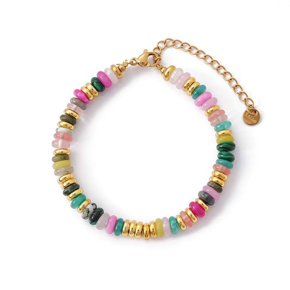 UFOORO Natural Stone Bracelets for Women Healing Crystal Beaded Adjustable Energy Chakra Yoga Gift