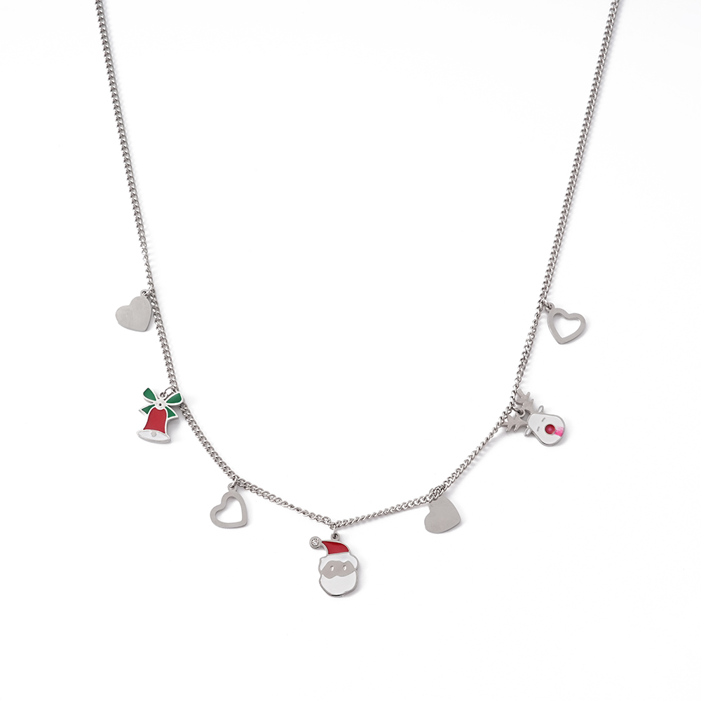 UFOORO Christmas Jewelry for Kids Santa Reindeer Snowman Necklace Bracelet Toddler Girl Gift 