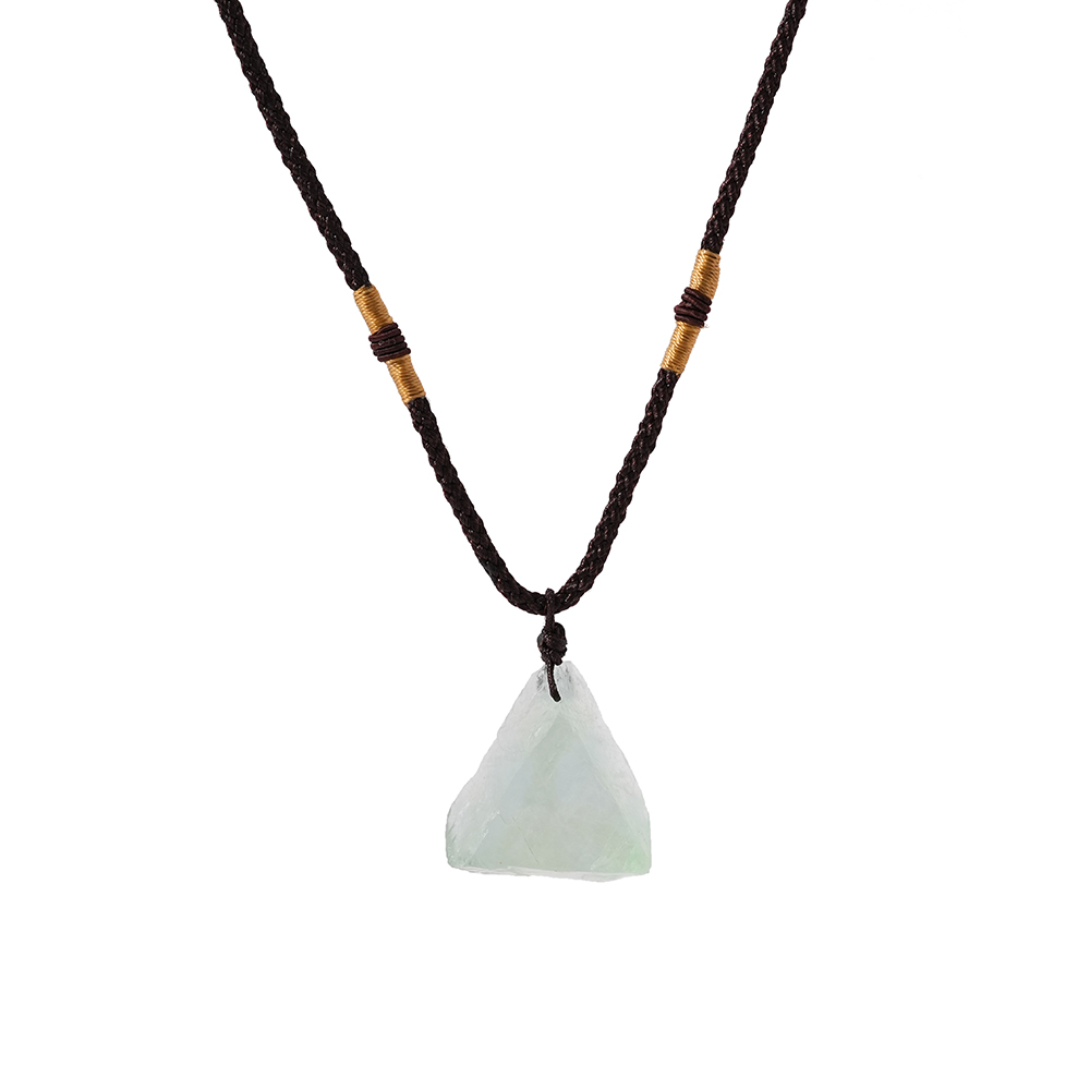 UFOORO Imitation Jade Pendant Necklace for Women Green Simulated Jadeite Carved Peace Buckle Jewelry