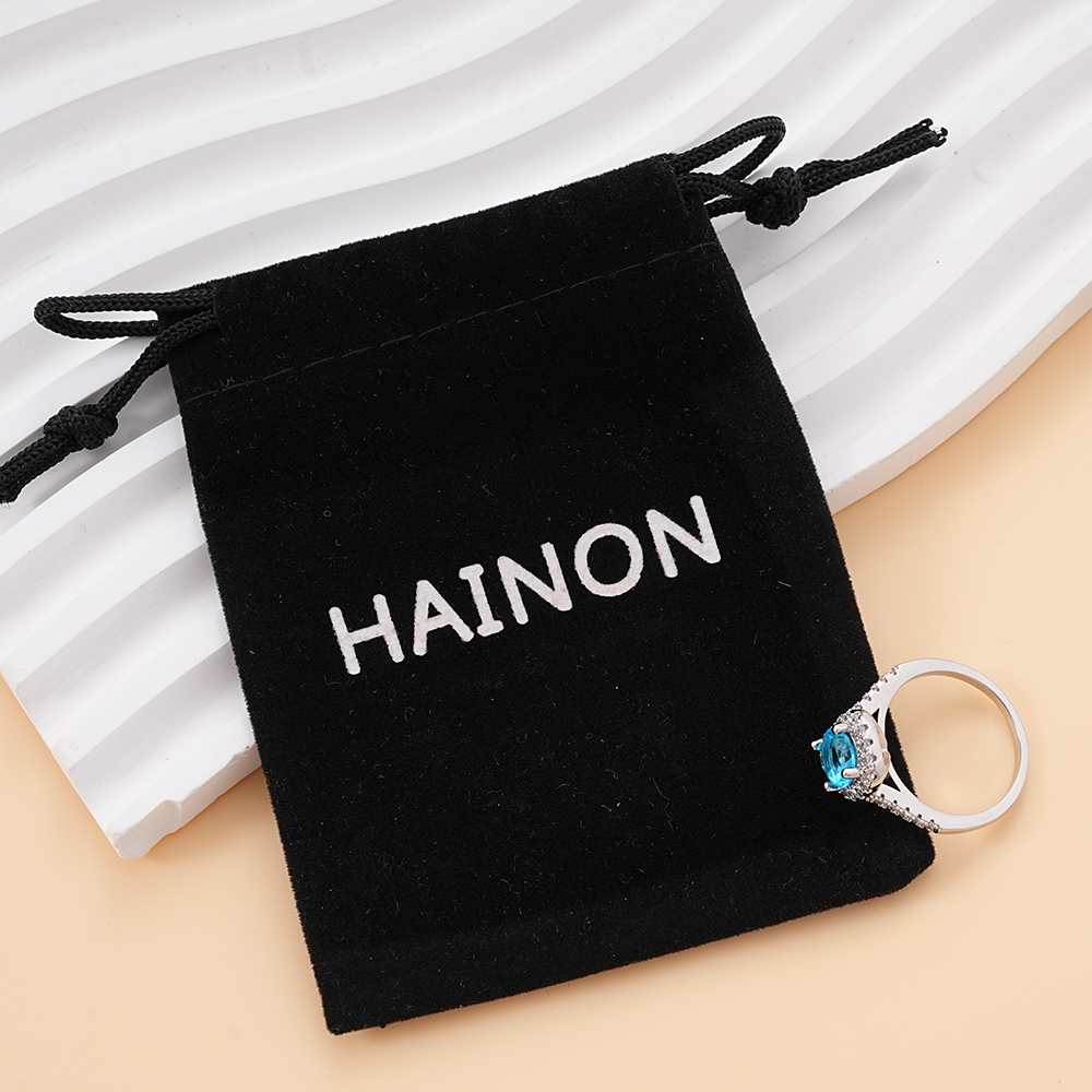 Hainon Women Wedding Rings with Blue Stone 5-12