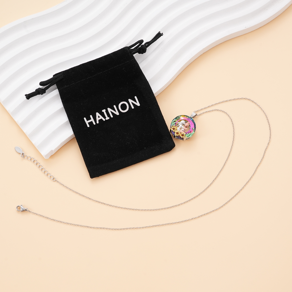 Hainon Imitation Jewellery Rainbow Stone Necklace Sister Gifts