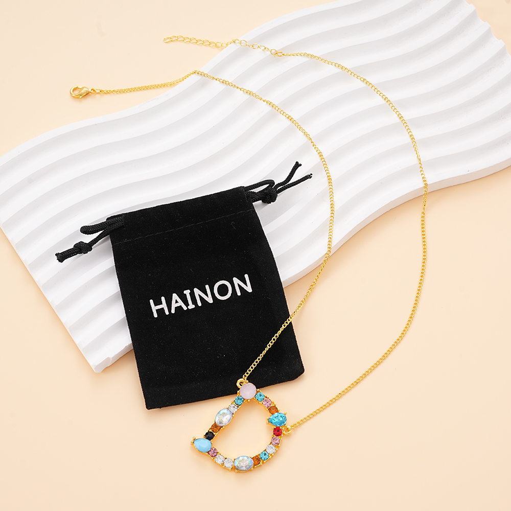 Hainon Imitation Jewellery Rainbow Stone Necklace Sister Gifts