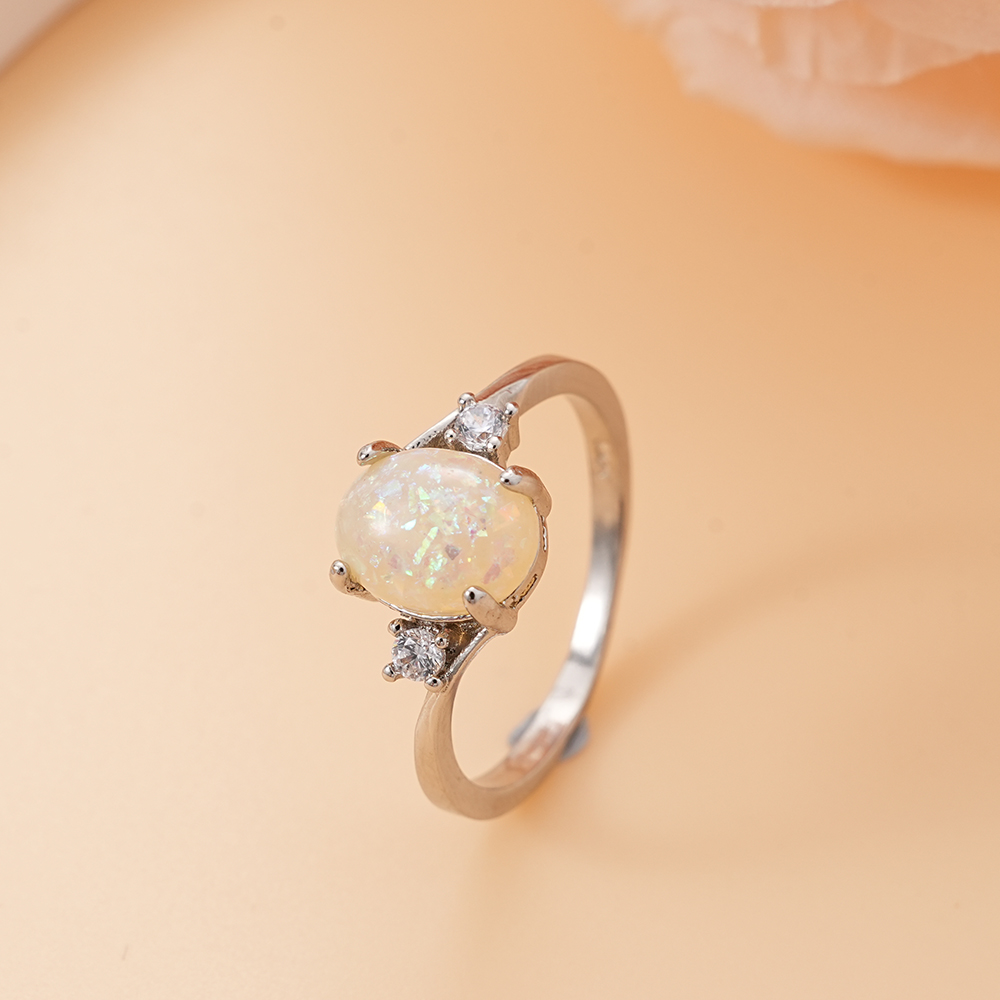 Hainon Imitation Jewellery With White Opal - Wedding Rings