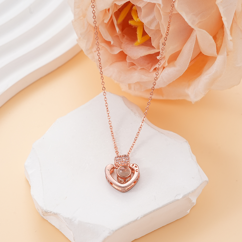 Hainon Heart Rose Gold Pendant for Ladys