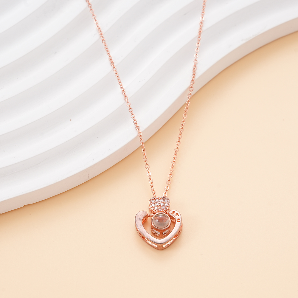 Hainon Heart Rose Gold Pendant for Ladys